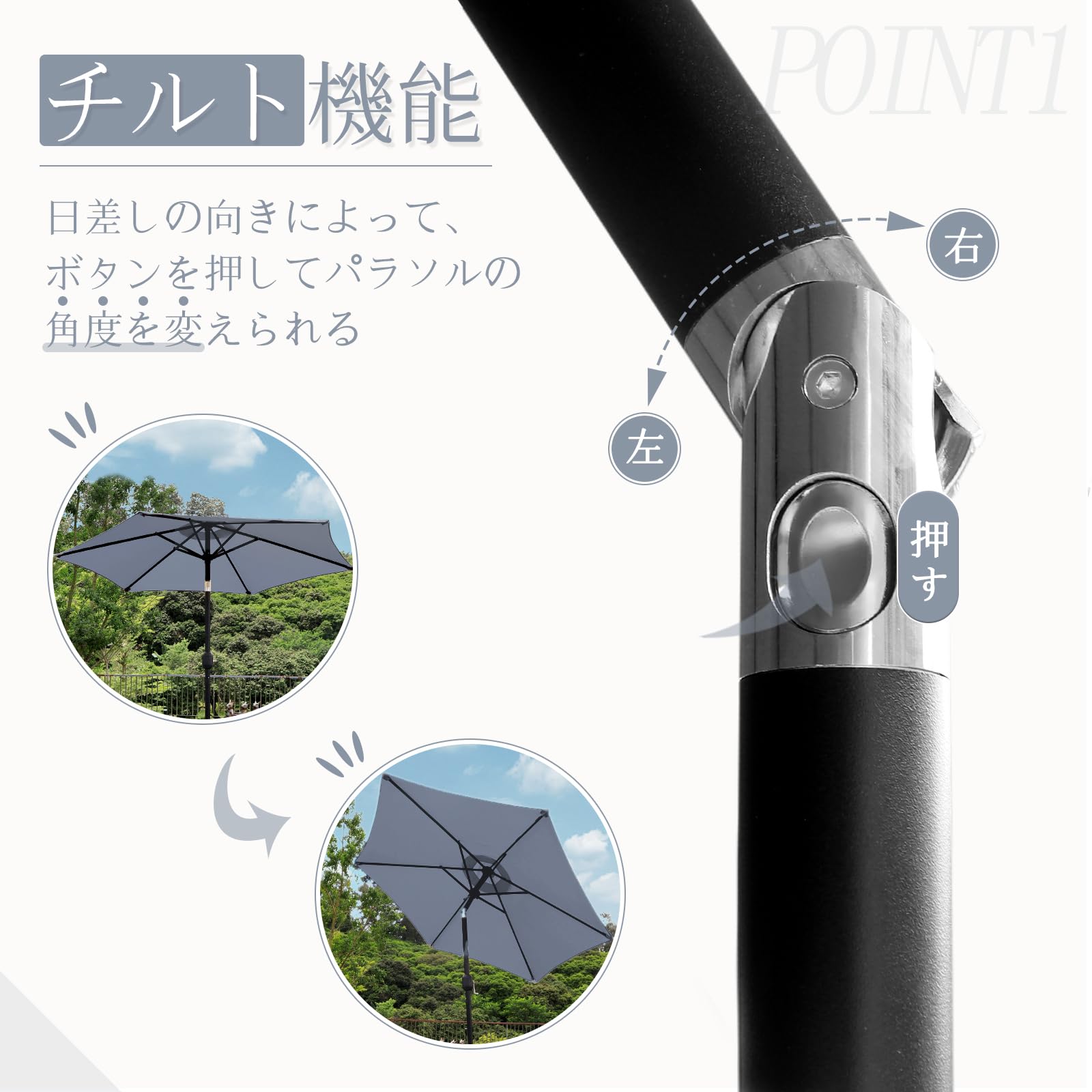 Amazon.co.jp: DEWEL パラソル ガーデンパラソル 風に強い UVカット