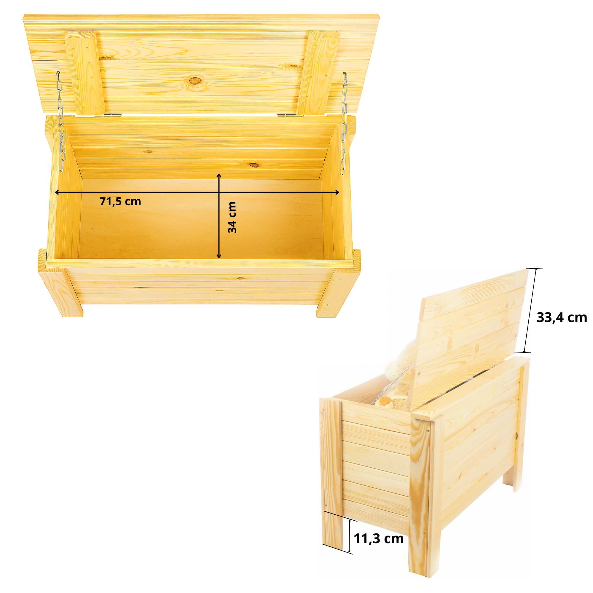 Skrzynia Ogrodowa 80x52x40 cm Brązowa Drewno Sosnowe Lite Przechowywanie Narzędzia Poduszki Wodoodporna Meble Ogrodowe