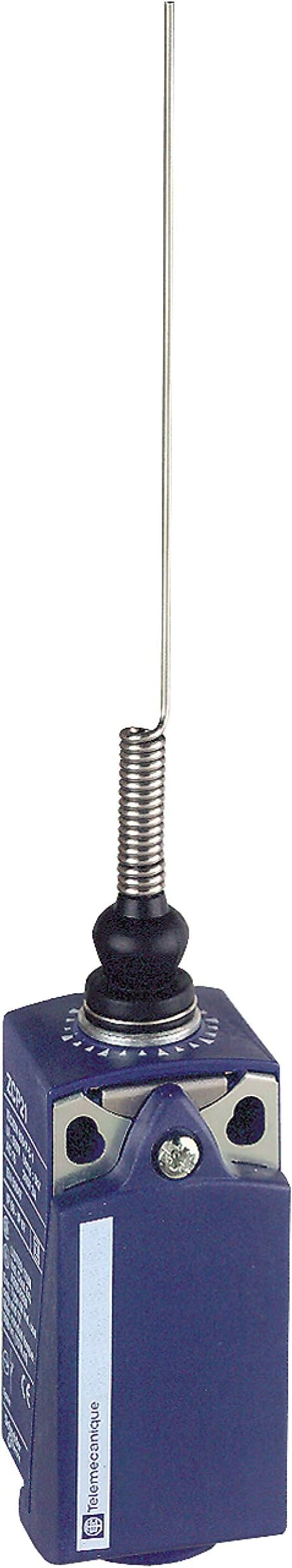 Telemecanique OsiSense XC - Fixed Limit Switch with Multi-Directional, Cat's Whisker, Spring Return, Double Pole, Plastic, 1NC + 1NO, 240…250V AC/DC, 1 Entry for M16 Cable, XCKP2106P16