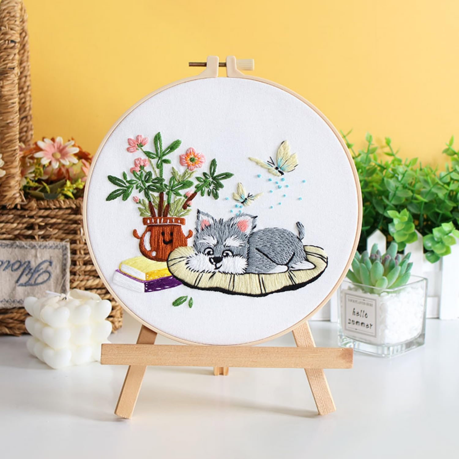 Kit De Broderie Crewel Creative Stitchery I LOVE YOU - Neuf - Thème Fleurs