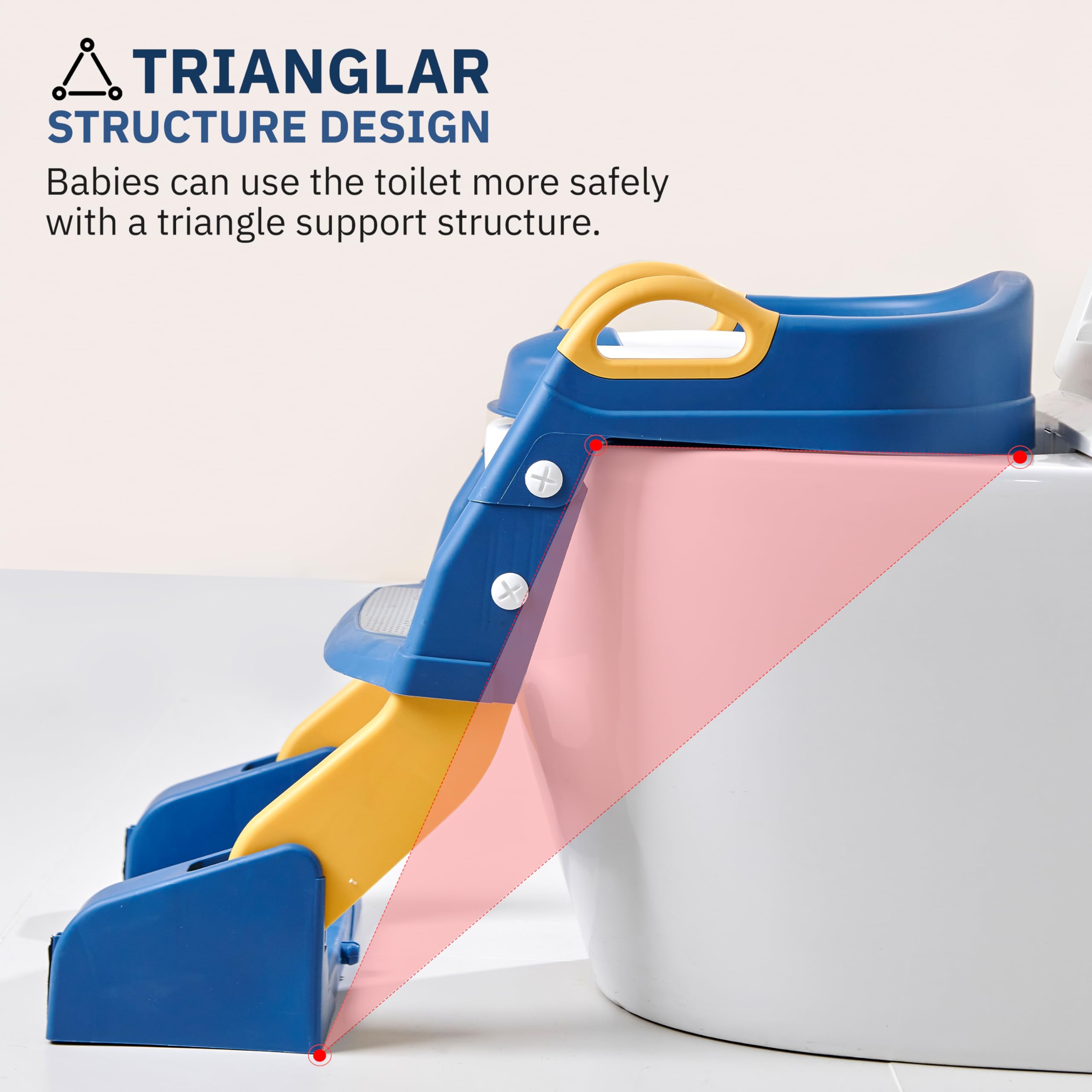 Baybee Vega Siège de toilette occidental 3 en 1 pour enfants, bébé avec protection anti-éclaboussures, poignée, échelle et siège coussin | Siège de toilette pour enfants de 1 à 8 ans (bleu)