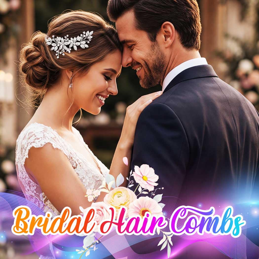 GORAIS Pettine per capelli da sposa con strass, accessorio per capelli da sposa, fermaglio per capelli da sposa e donna (argento)