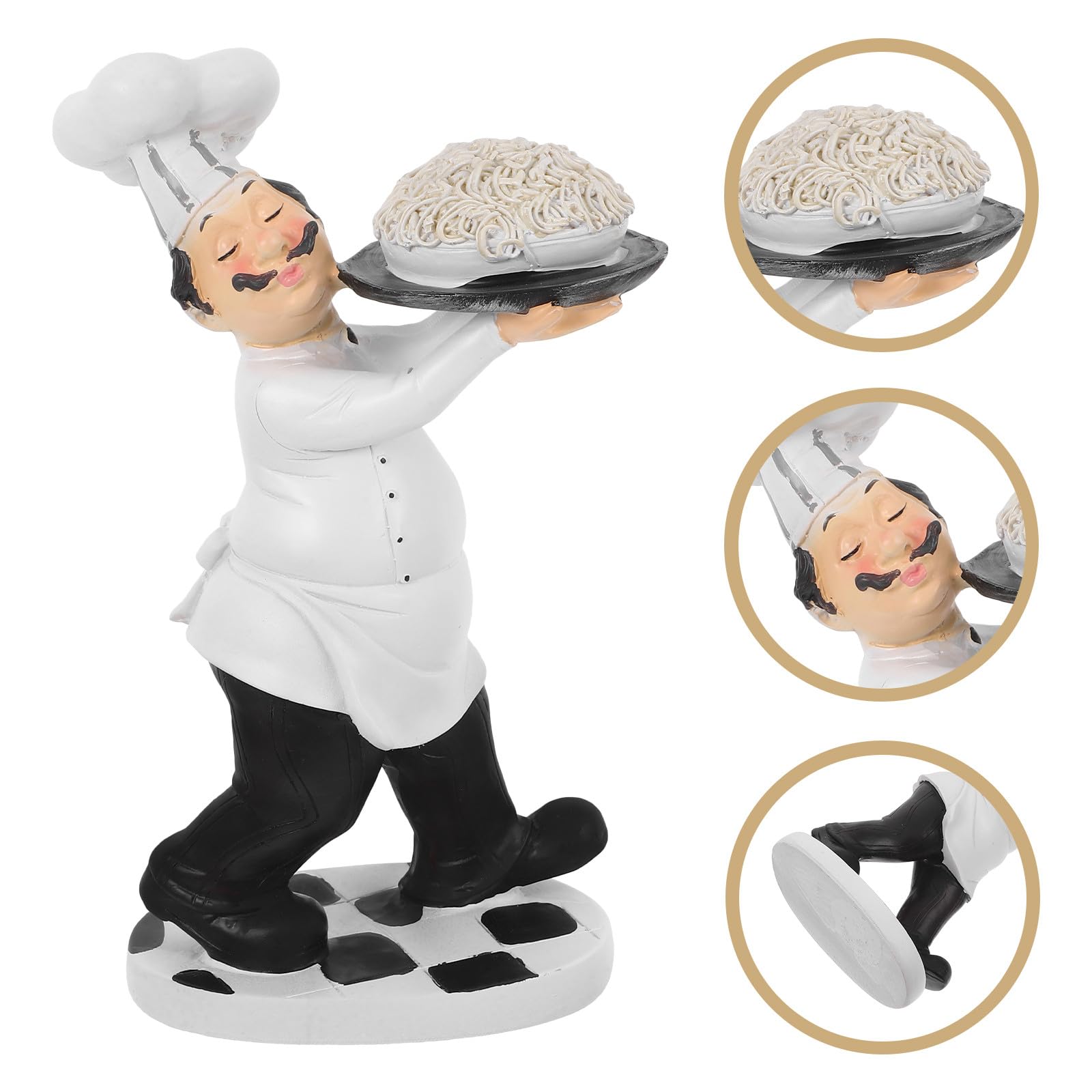 ifundom Statuetta in Resina Chef Ramen Decorazione Cucina Ornamento da Chef per Casa Ristorante Bar Bistrot Tavolo