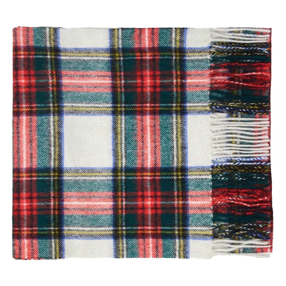 Oxfords Cashmere Unisex Dress Stewart 100% Lambswool Plaid Tartan Scarf,