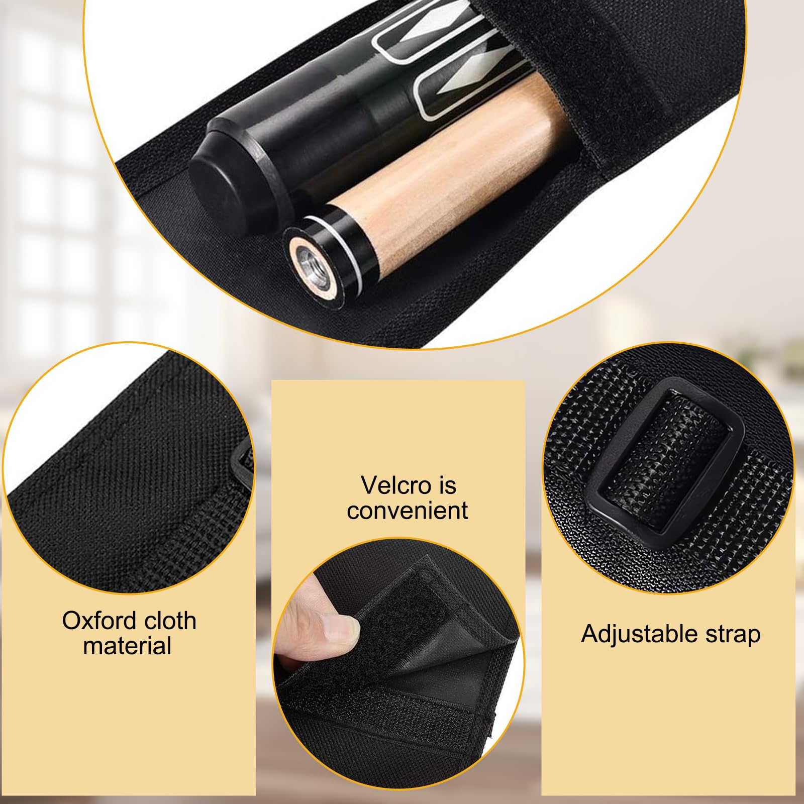 Borsa per Stecca da Biliardo Portatile, Custodia per 1/2 Stecca da Biliardo
