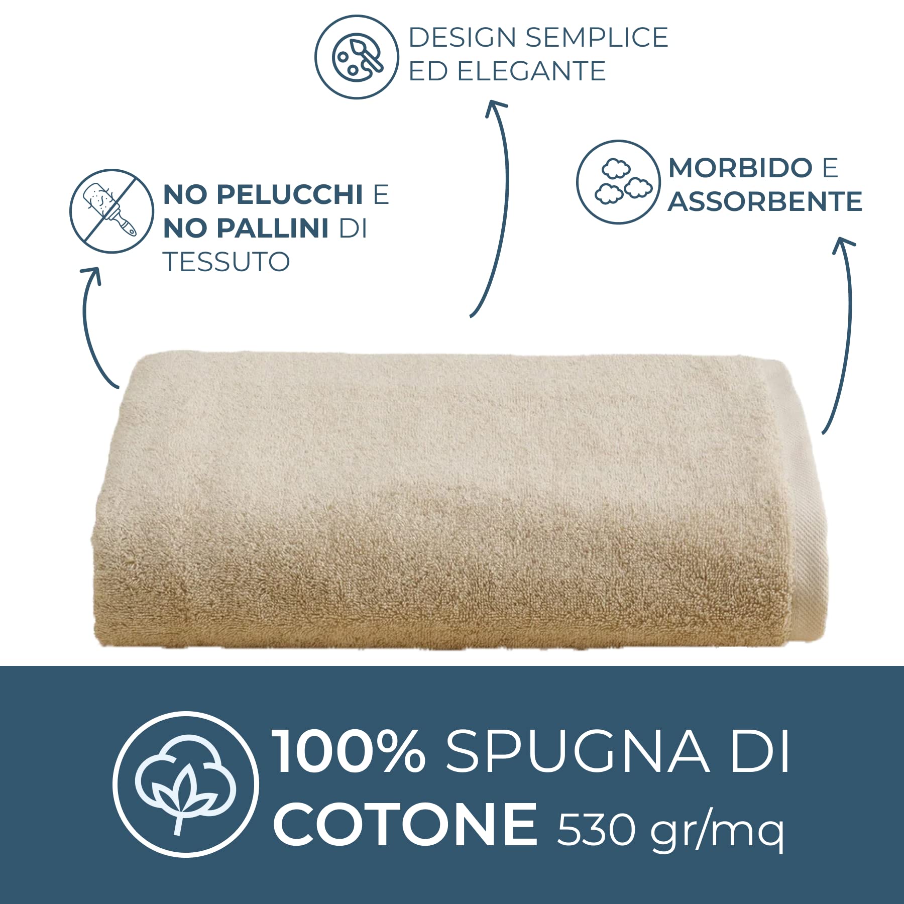 Lisola Telo Doccia Maxi, Asciugamano da Doccia, 150 x 100 cm, in Spugna di Cotone, Tinta Unita. Modello: Perla