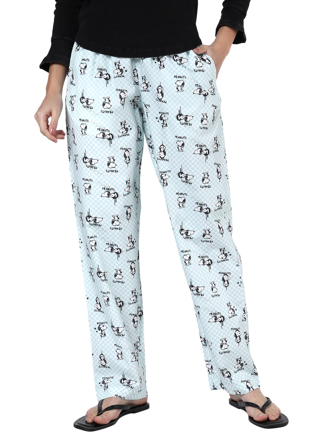 Official Peanuts Merchandise Snoopy Women's All Over Printed Regular Fit Poplin Pyjama-image-46