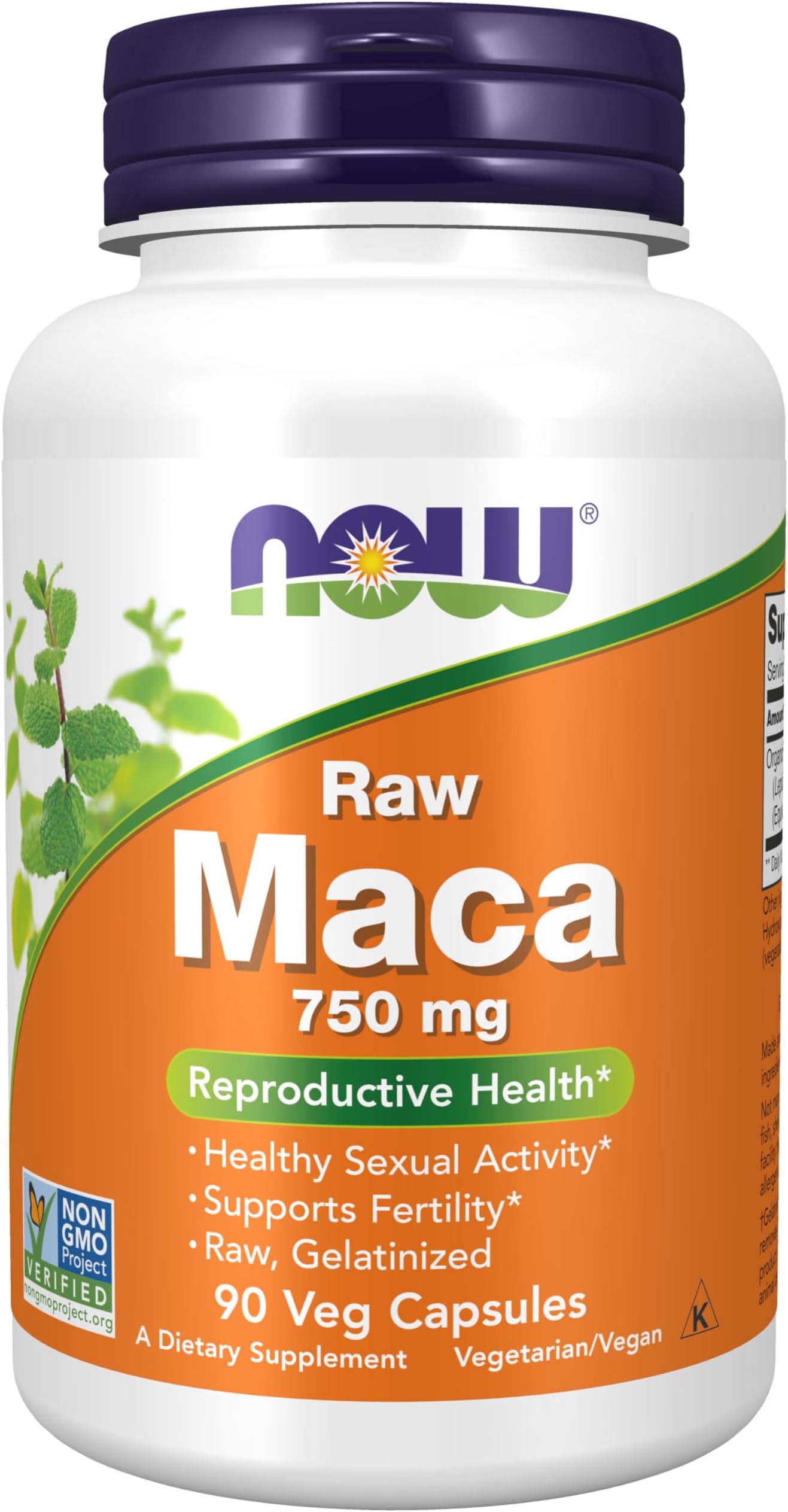 NOW Foods Supplements, Maca (Lepidium meyenii) 750 mg Raw, Reproductive Health*, 90 Veg Capsules