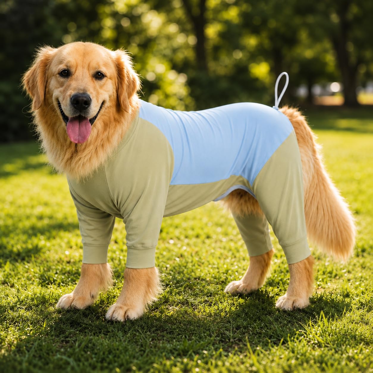 Dog Cooling Shirt with UPF 50+ Sun Protection, Full Body Summer Shirt for Dogs, Lightweight Stretch Fabric for Beach, Walking & Outdoor Activities (Ice Cream Blue & Misty Green, Large)