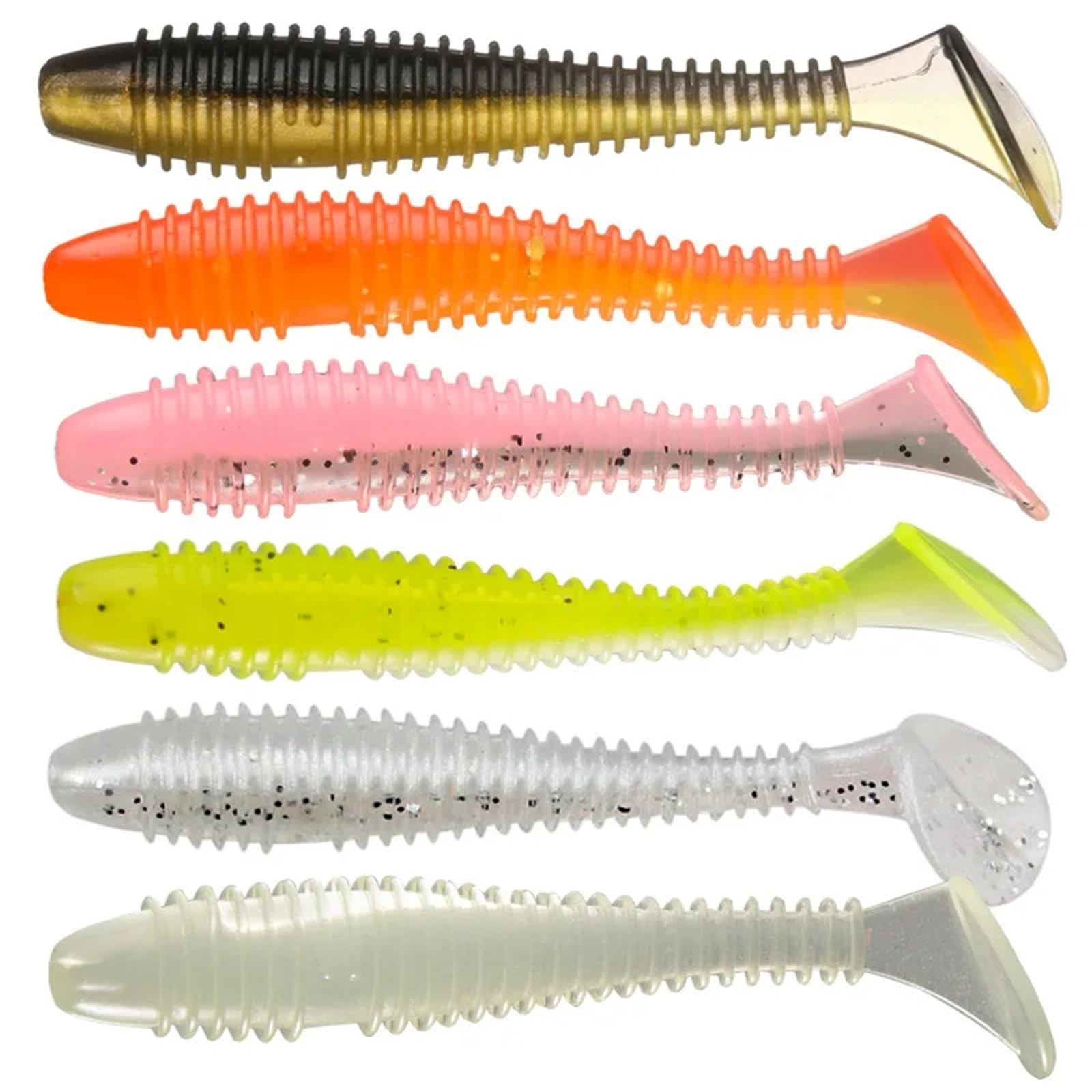 Générique Leurre Souple 6cm 1.4g Double Couleur Queue T 10pcs Mer Bar