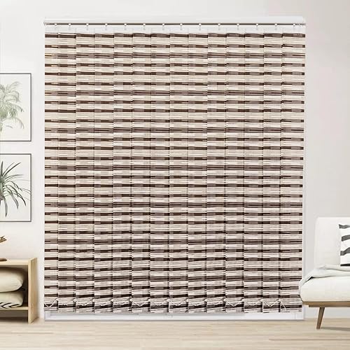 Miniatura 2 de Persianas verticales para puertas correderas, hechas a pedido, filtro de luz de césped tejido, protección UV, persianas verticales para patio,