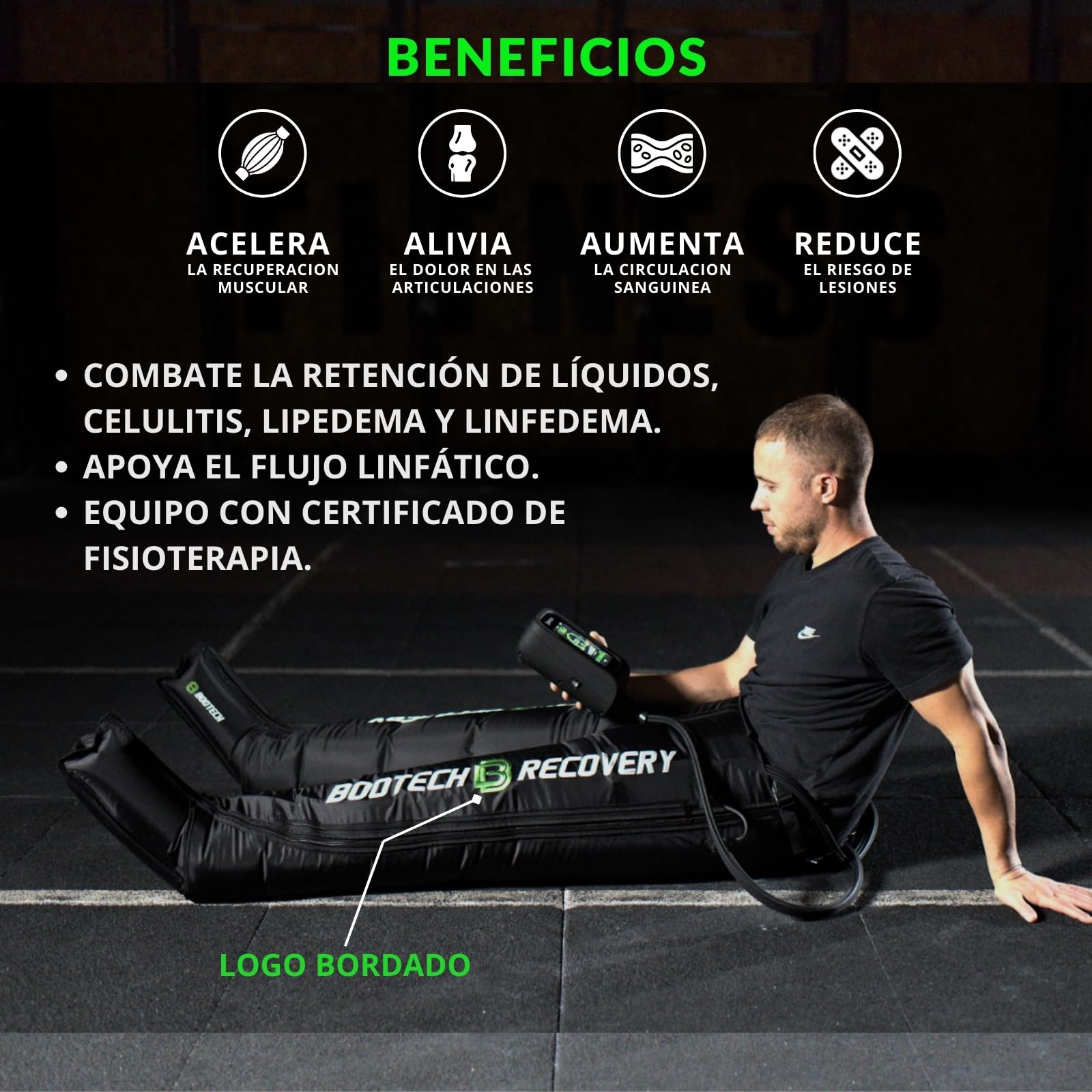 Pantalones de Presoterapia Inalámbricos 8 Cámaras para Piernas, Glúteos y Cintura, Masajeador para Drenaje Linfático, Circulación, Piernas Cansadas, Celulitis y Recuperación Deportiva, 3 Años Garantía