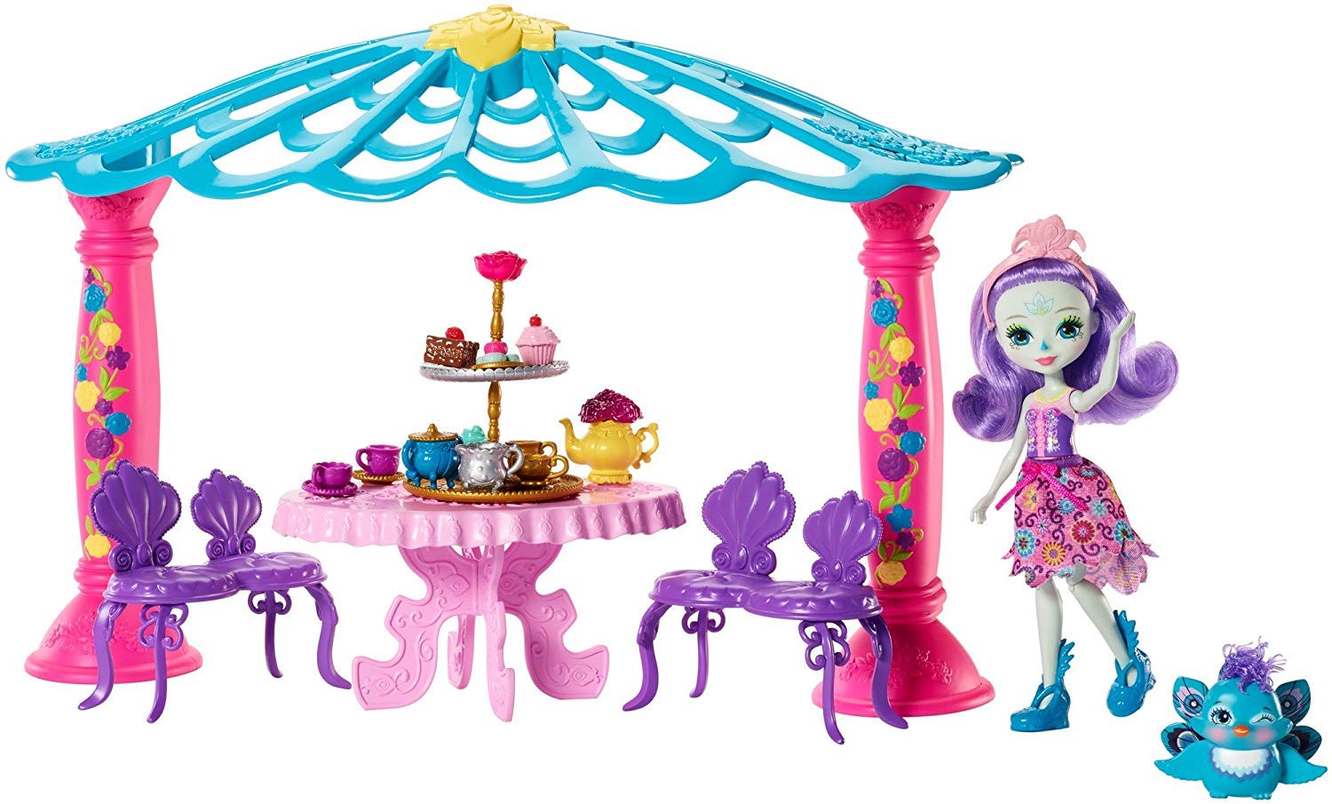 Enchantimals FRH49 Garden Gazebo Playset with Patter Peacock Doll and Flap Figure, Multi-Colour