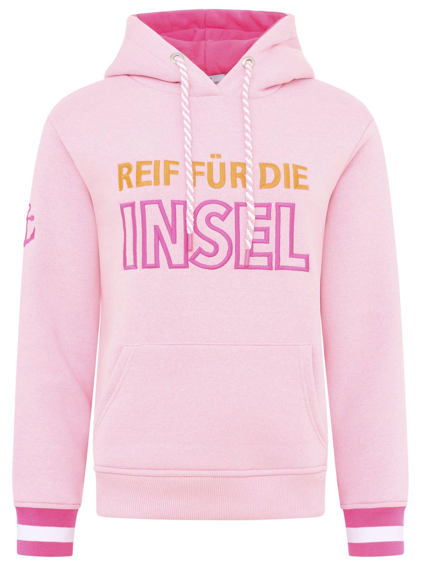 Zwillingsherz Damen Pullover Kapuzenpullover Hoodie, Modell Reif für die Insel Sweatshirt mit Kordeln und Kängurutasche