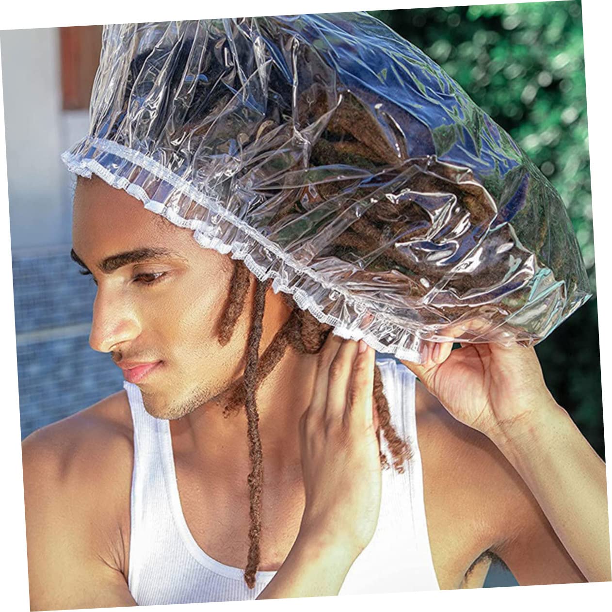 5stücke Wasserdichte Duschhaube Für Lange Übergröße Elastische Tragbar Für Und Bad Unisex Für Afros Geflochtenes Haar