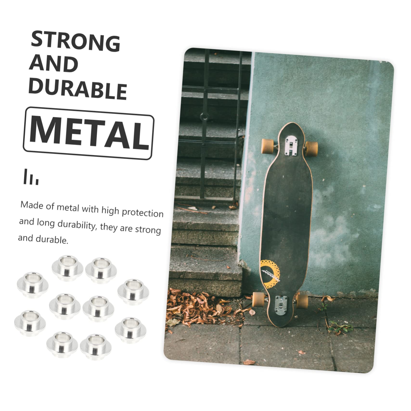 Garneck 10Pcs Sturdy Bearings for Roller Skates Durable Metal Roller Skate Wheel Bearings High Performance Smooth Rotation