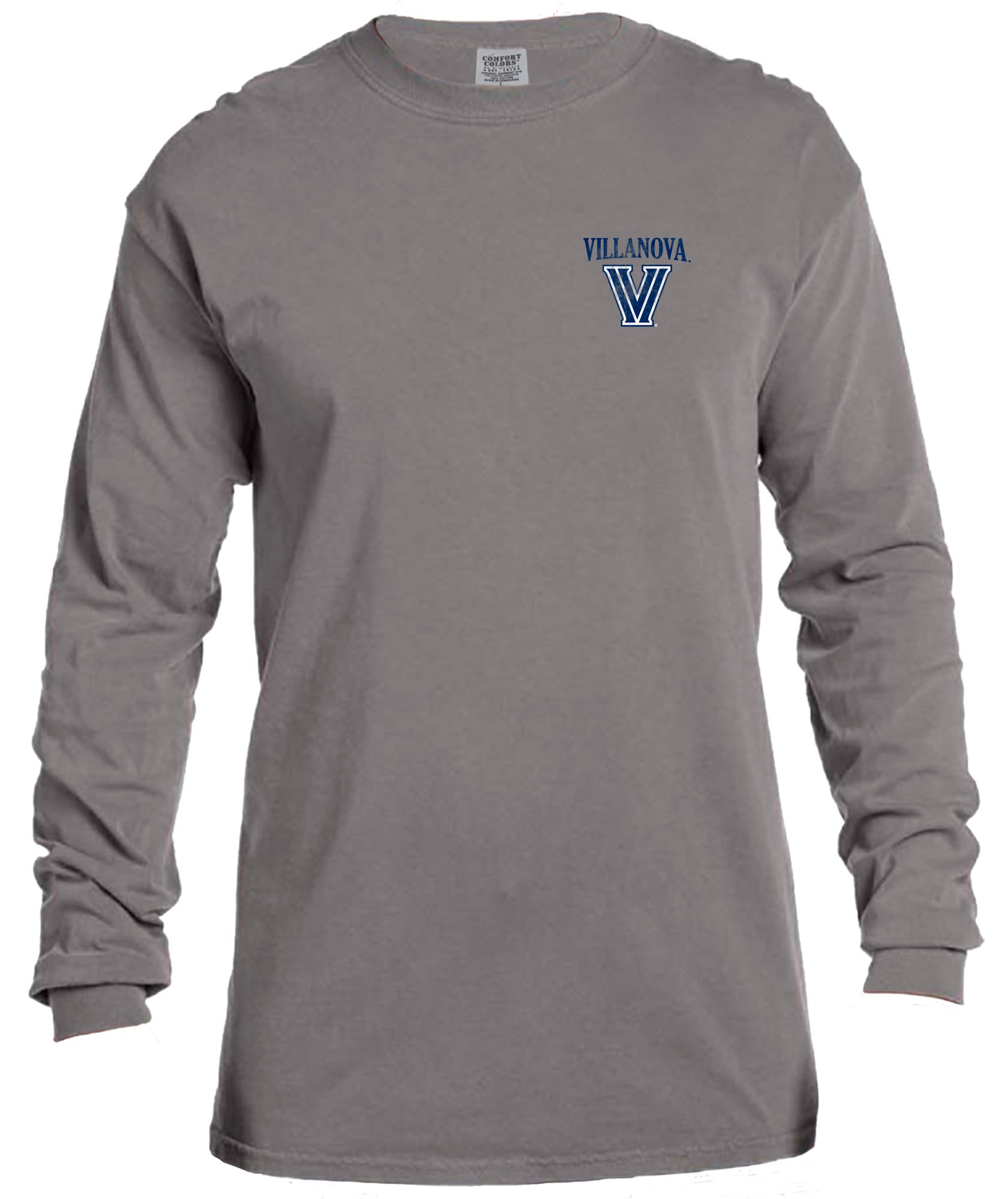 NCAA Villanova Wildcats Vintage Poster Comfort Color Long Sleeve T-Shirt, X-Large,Grey