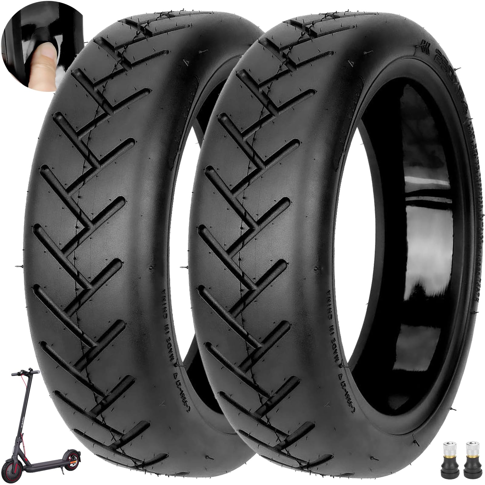 Pneumatici Tubeless 250 x 54 da 10 Pollici per Scooter Elettrico Xiaomi 4Pro/4Lite Accessori con Adesivo Live Riparabili Anti-Esplosione Pneumatici da Strada Ispessiti Ruote di Ricambio