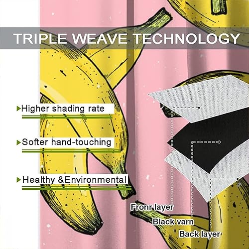 Miniatura 7 de Cortinas de frutas maduras de plátano amarillo y rosa impresión artística para sala de estar, dormitorio, cocina, decoración de bolsillo para barra,