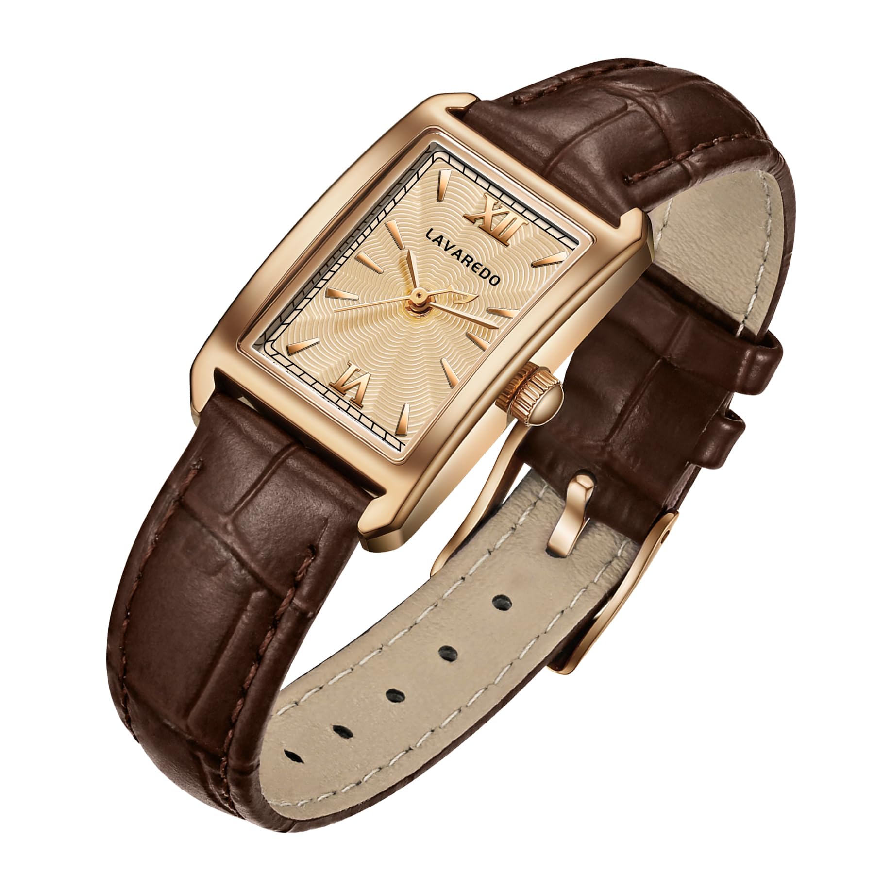 Timever Women's Leather Strap Watch Dainty Elegant Womens Watches Classic Vintage Retro Square Ladies Quartz Watches Gifts Present for Her