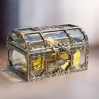 貴石画箱入りレトロ Amazon｜透明海賊宝箱、スケルトン 宝箱 宝石箱 ジュエリー