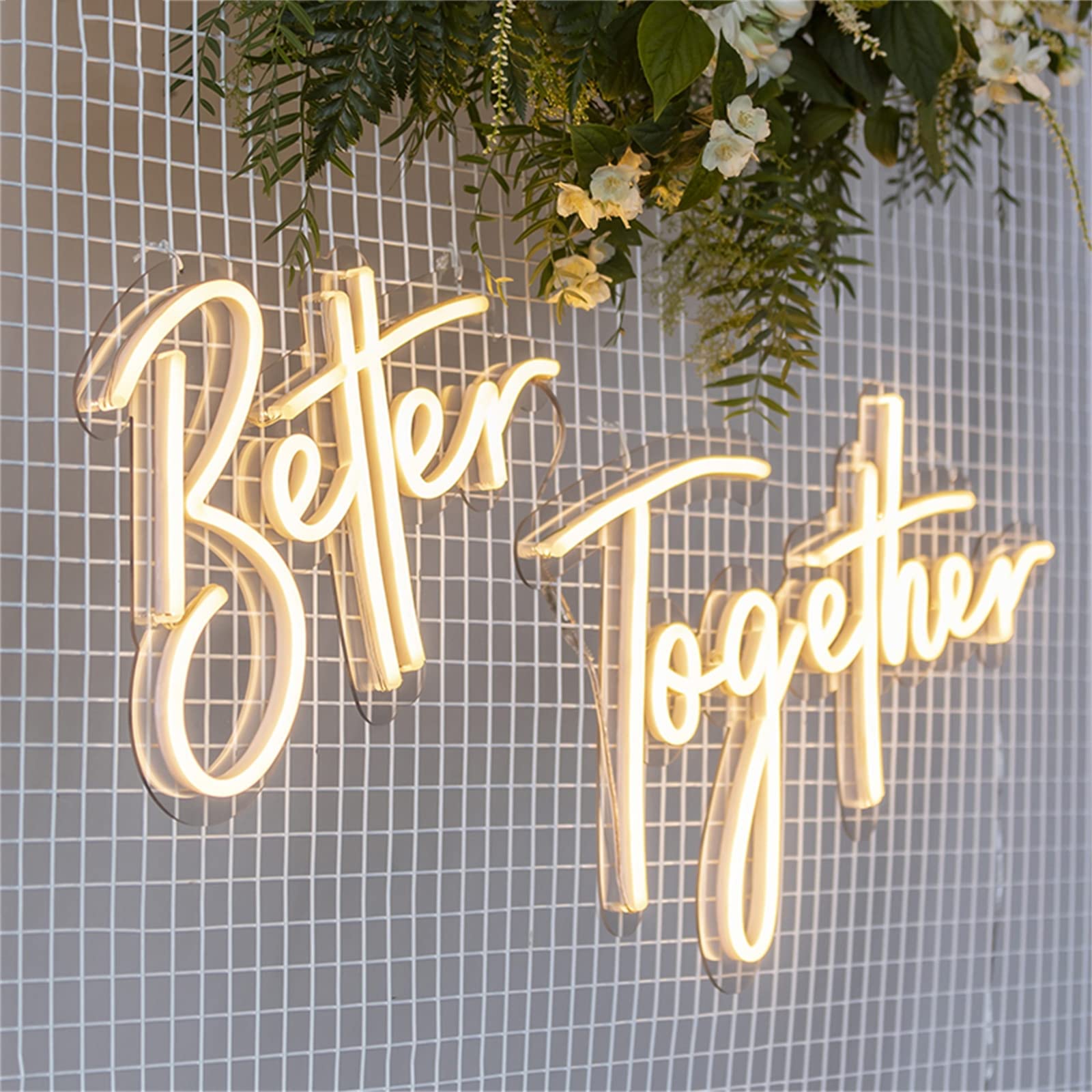 Better Together LED-Neonschild, Hochzeitsdeko, Lichter, Neonlicht, Schild, Zuhause, Schlafzimmer, Neonlichter, Schilder für Wanddekoration, LED-Hochzeitsschild,Warm Light