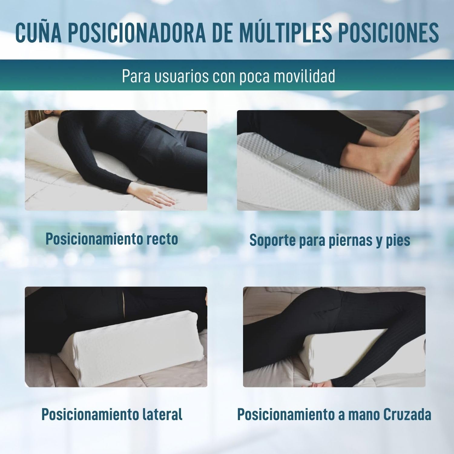 OrtoPrime Cojín Cuña Posicionadora para Cambios Posturales - Cuña antireflujo Adulto - Almohada Cambios Posturales - Cuña Postural para Mayores - Cojín Volteador - Cuña para Cama Adulto, 10652