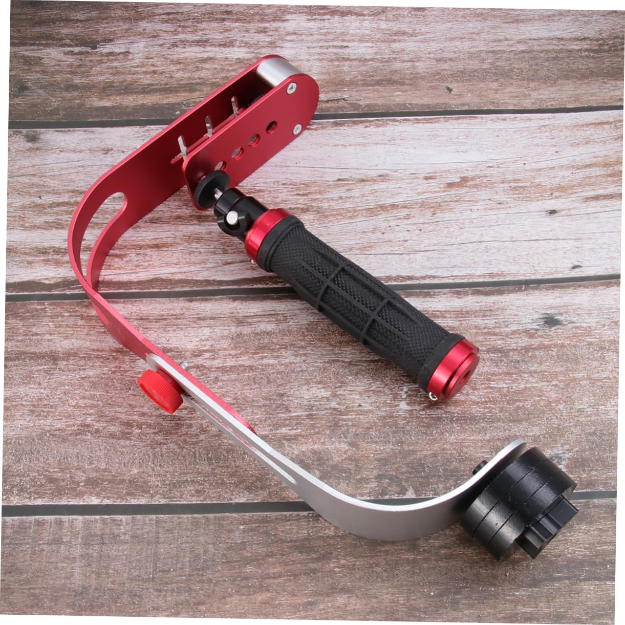 Stabilizzatore Fotocamera Arco Lega di Alluminio per Dv e Dslr | Rosso, Riprese a Basso Angolo in Viaggio, Movimento Fluido e Stabile, Riduce Vibrazioni