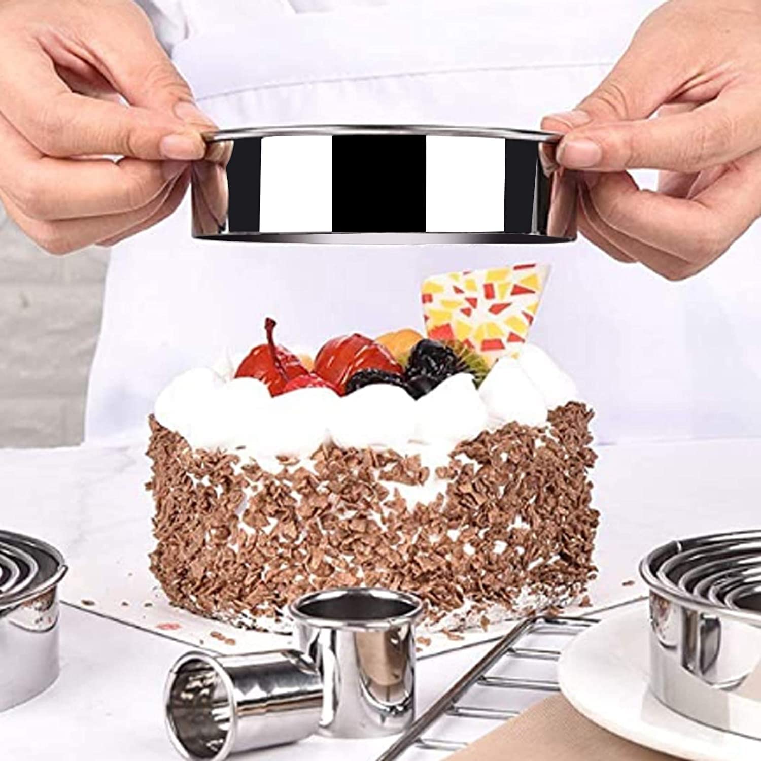 Set 11 Emporte-pièces Ronds Inox - Pour Pâtisserie, Biscuits Et Fondant