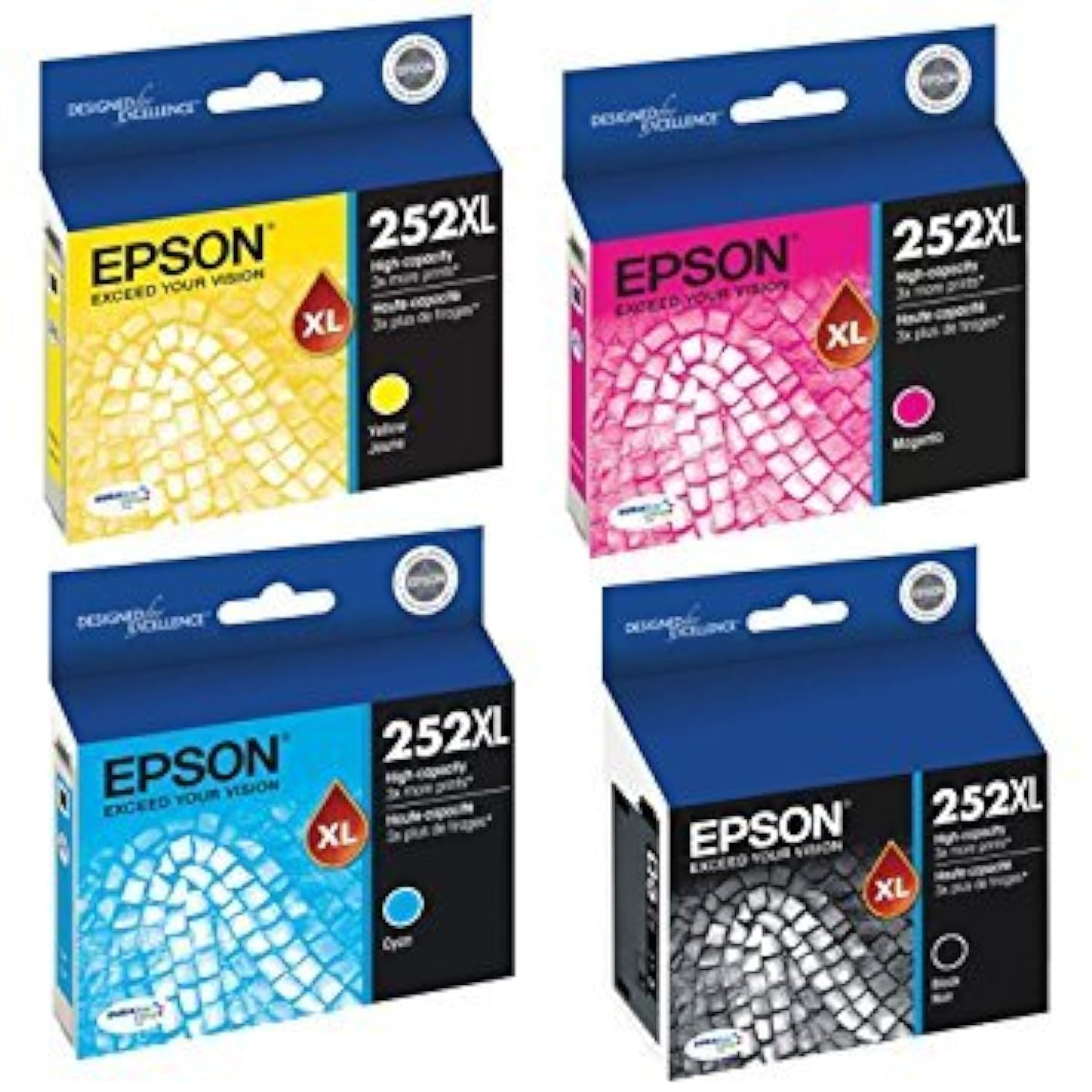 Epson T252XL120, T252XL220, T252XL320, T252XL420, T252XL420 Set di cartucce d'inchiostro ad alta resa Workforce WF-3620