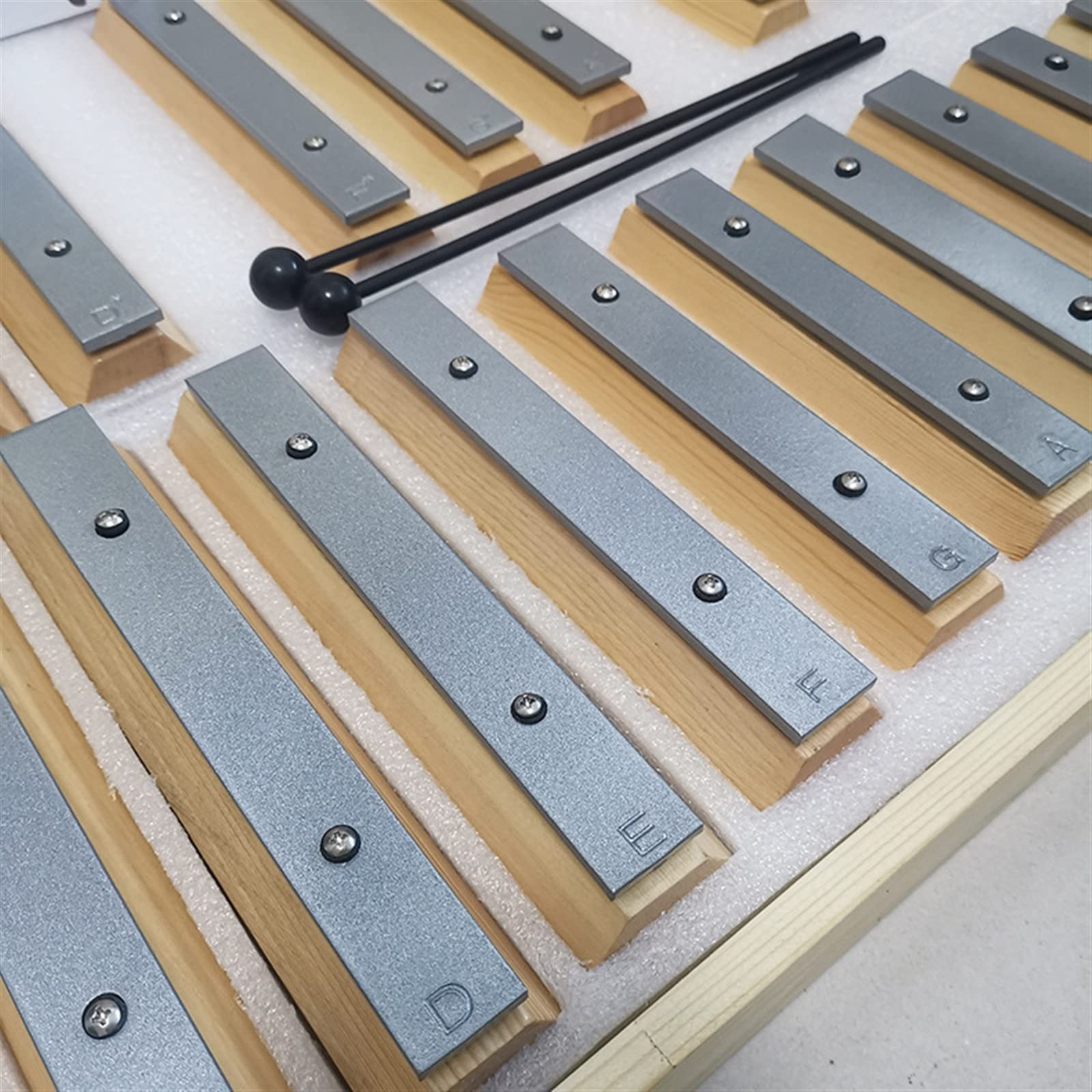 Percussão Musical Pianoforte A Blocchi A 17 Toni Sussidi Didattici Per Principianti Scatola Di Legno Che Bussa A Mano In Mattoni Con Piastra In Alluminio Xilofoni