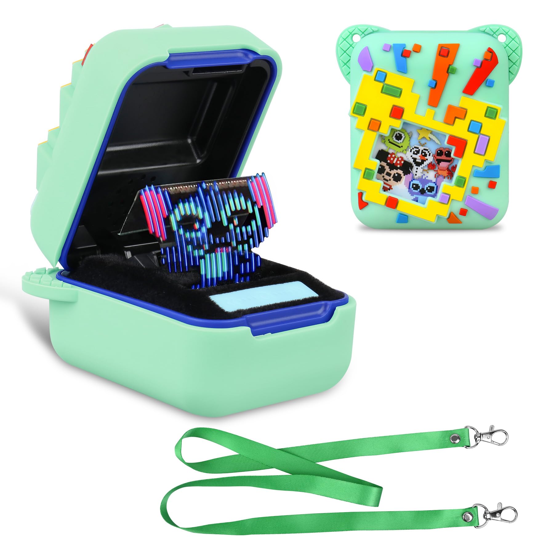 BOVKE Silicone Case for Bitzee Interactive Toy with 30 Characters Inside - Disney Protective Sleeve for Virtual Electronic Pets - Green