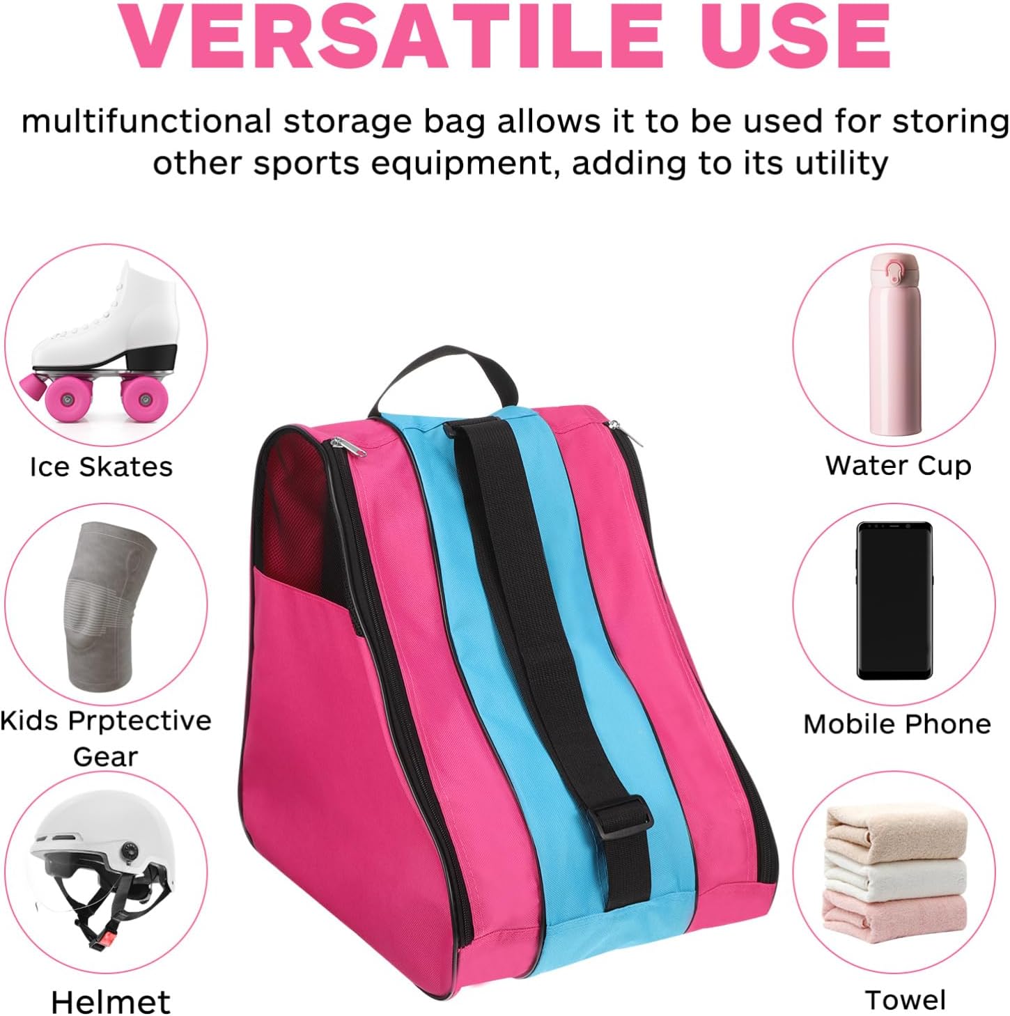 Happyyami Boys and Girls Roller Skate Backpack Oxford Skating Bag for Boy Girl Versatile Storage for Roller Skates and Protective Gear Stylish Design