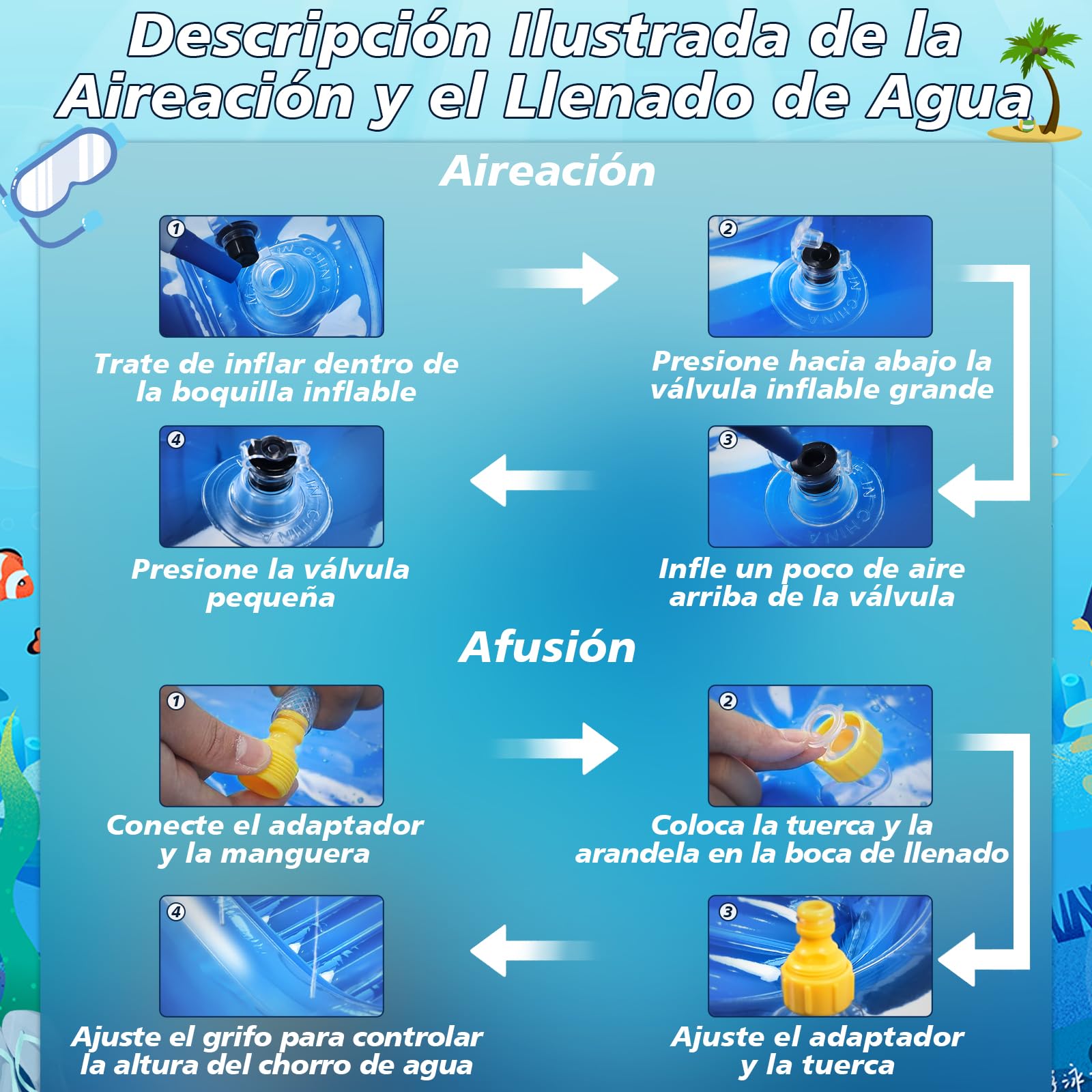 JONRRYIN Colchoneta Piscina Adultos, Flotador Hinchable Tipo Hamaca, Tanning Pool con Reposacabezas, Colchoneta Flotante 200 × 124 cm para Playa Lago Fiestas Verano Juguetes Acuáticos