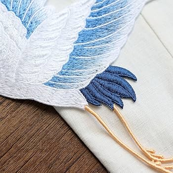 Amazon.co.jp: 洋服用鶴刺繍ワッペン 縫い付けワッペン 12cm