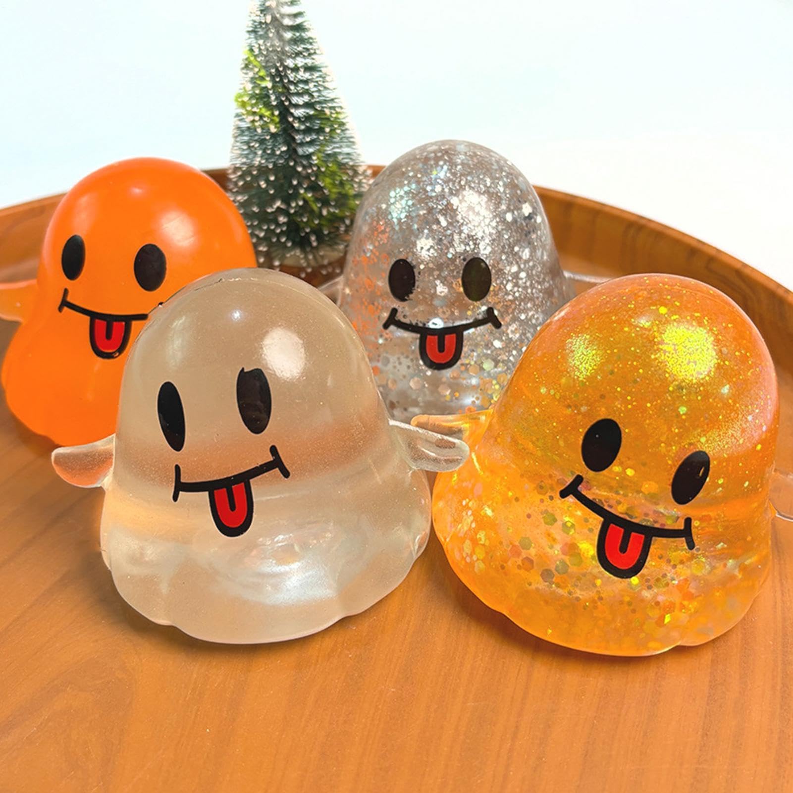 Gniotki Fidget 4-częściowy Zestaw Halloweenowych Piłek Antystresowych Wolno | Dorosłych Sensoryczne Relaksujące Zabawki Fidget dla Mężczyzn Kobiet Chłopców Dziewczynek do Domu Biura Klas