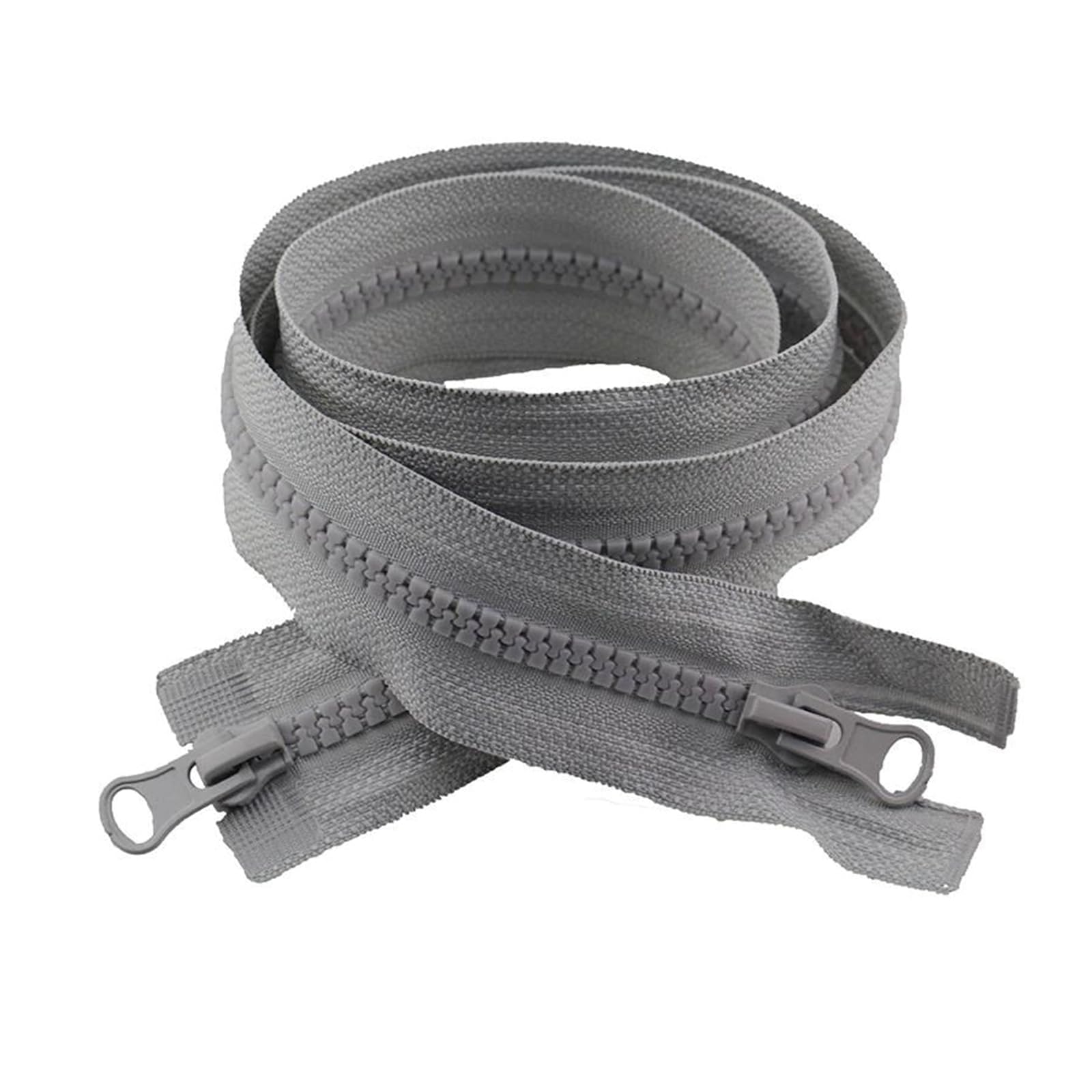 2 szt. 5# Podwójny suwak z żywicy z zamkiem błyskawicznym z otwartym końcem, ubrania, kurtki, akcesoria do szycia(Gray,100cm)