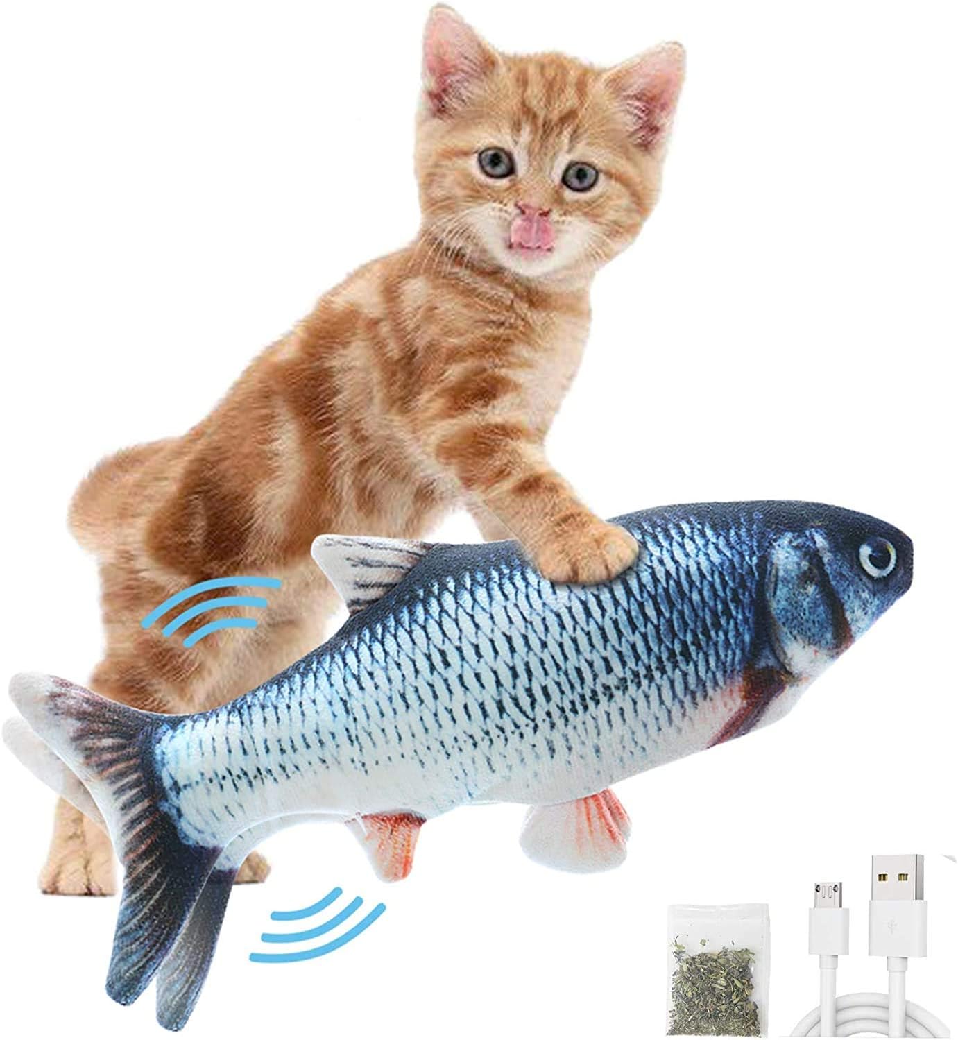 Flopping Fish Cat Toy,Realistic Plush Simulation Electric