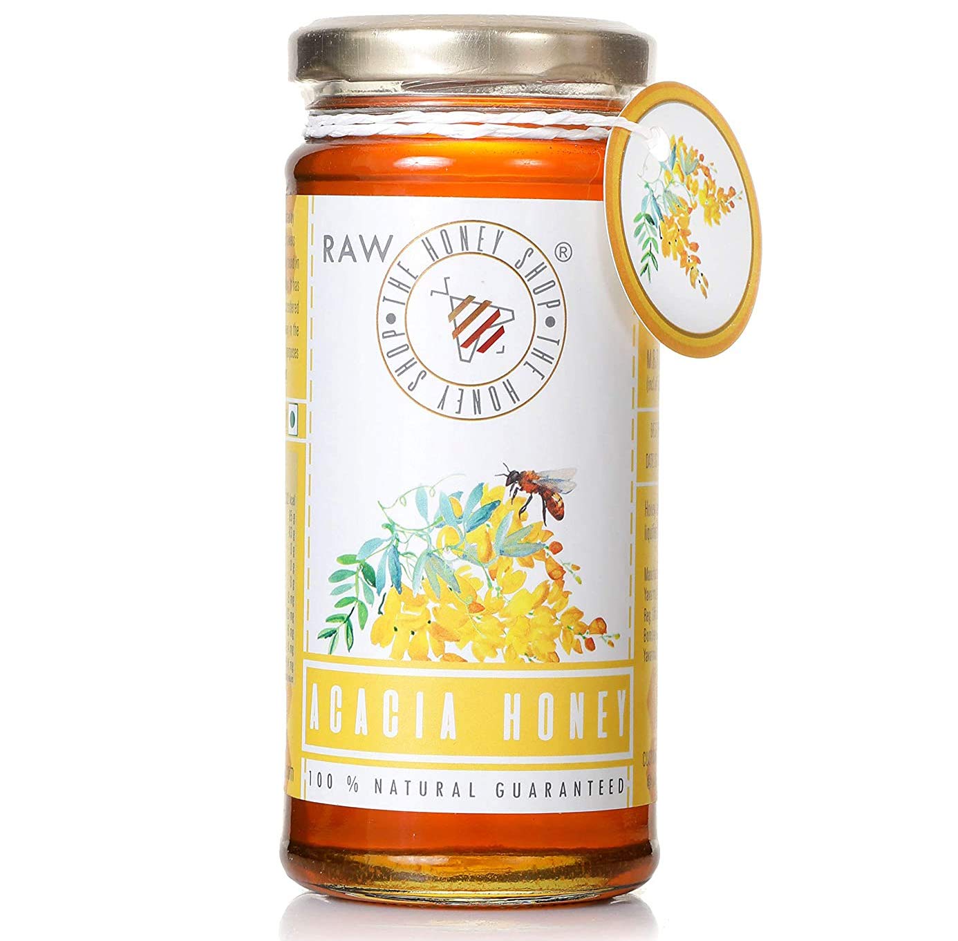 THE HONEY SHOP Acacia Honey 320g – 100% Pure Natural Kashmir Valley White Honey | Raw Unheated Unprocessed Superfood | Imm...