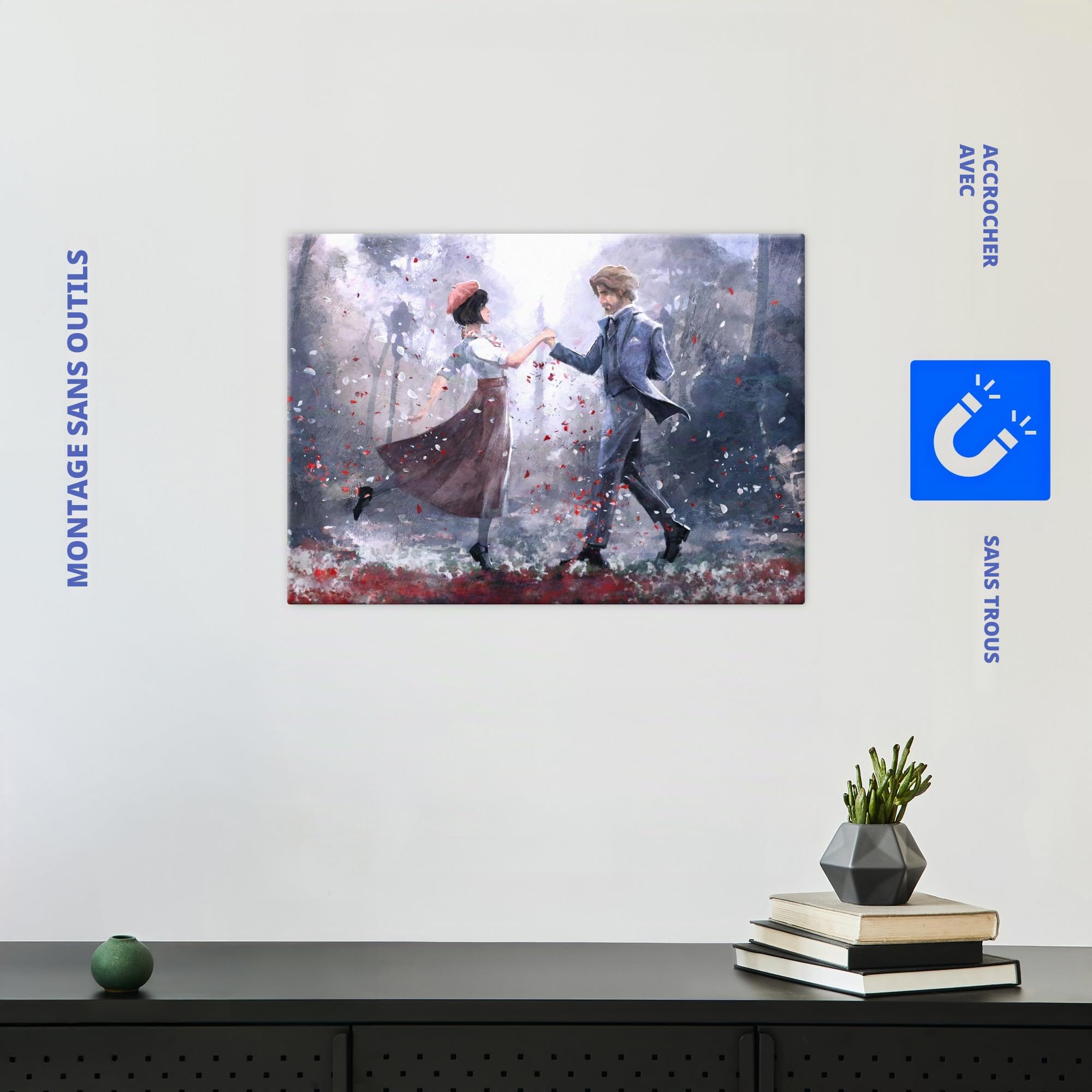 Displate Officiel Clair Obscur: Expedition 33 Poster - Sophie and Gustave - Métallique Fixation Magnétique Licence Officielle Image Affiche de Haute Qualité 45 cm x 32 cm