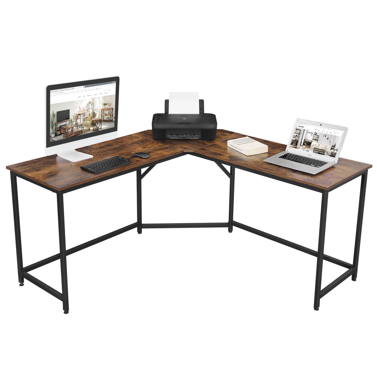 VASAGLE LShaped Computer Desk, Corner Desk for Study, Home Office