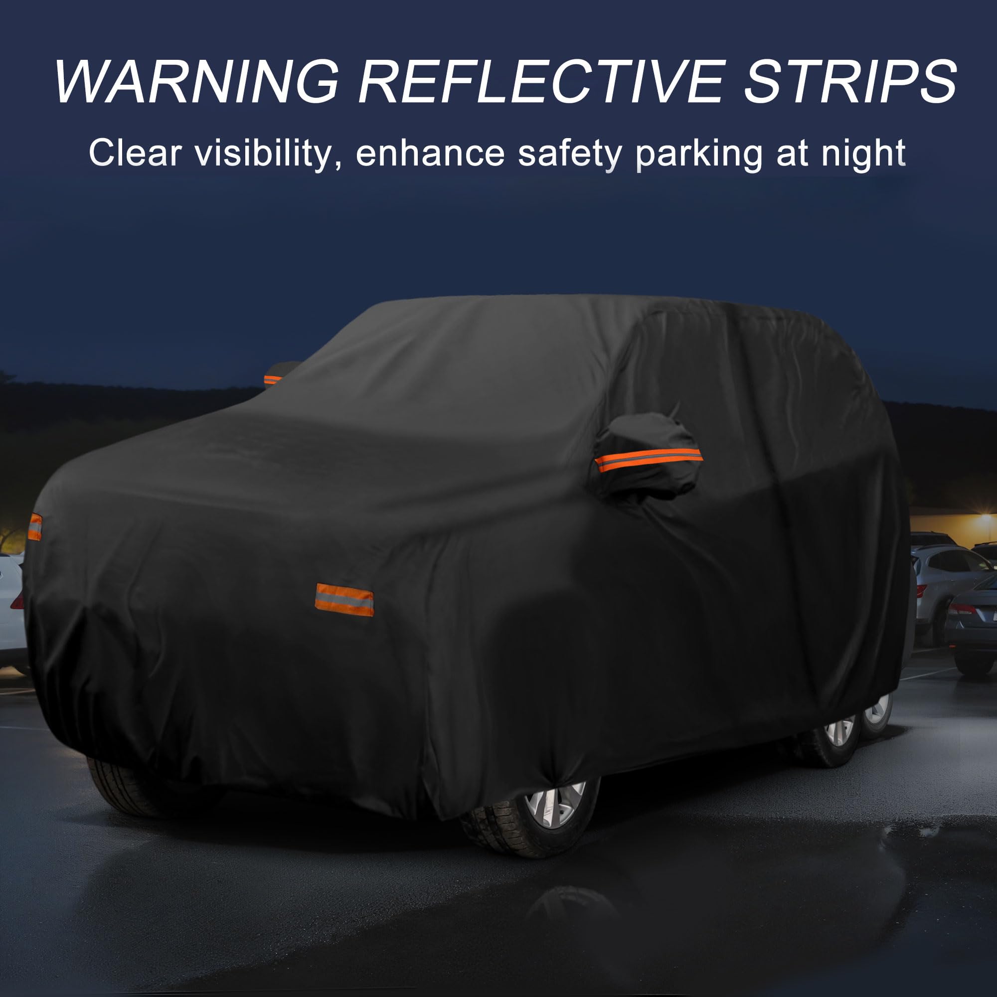 X AUTOHAUX Car Cover Outdoor Waterproof Sun Rain Snow Hail Protection with Left Side Door Zipper Aluminum Film — view 5