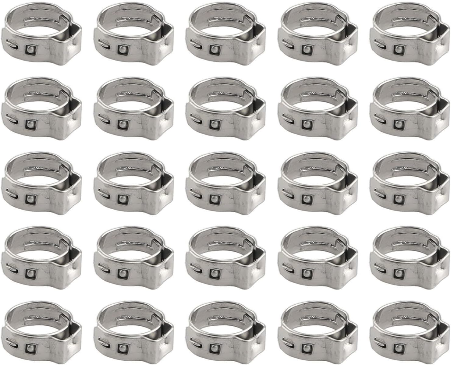 25 Pcs Stainless Steel Hose Clamps Single Ear Stainless Steel Hose Clamps Ensure Airtight Seal