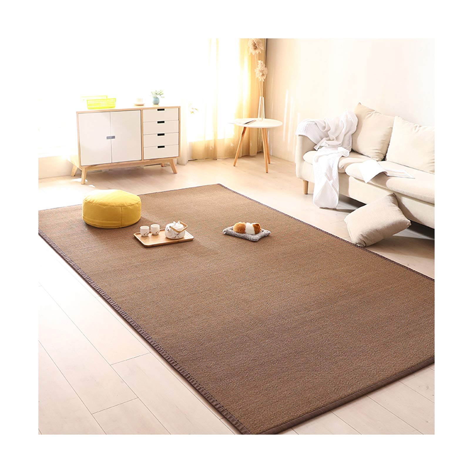 Tapis anti-glisse fibres naturelles résout danger chutes fait main style japonais ZRUYI