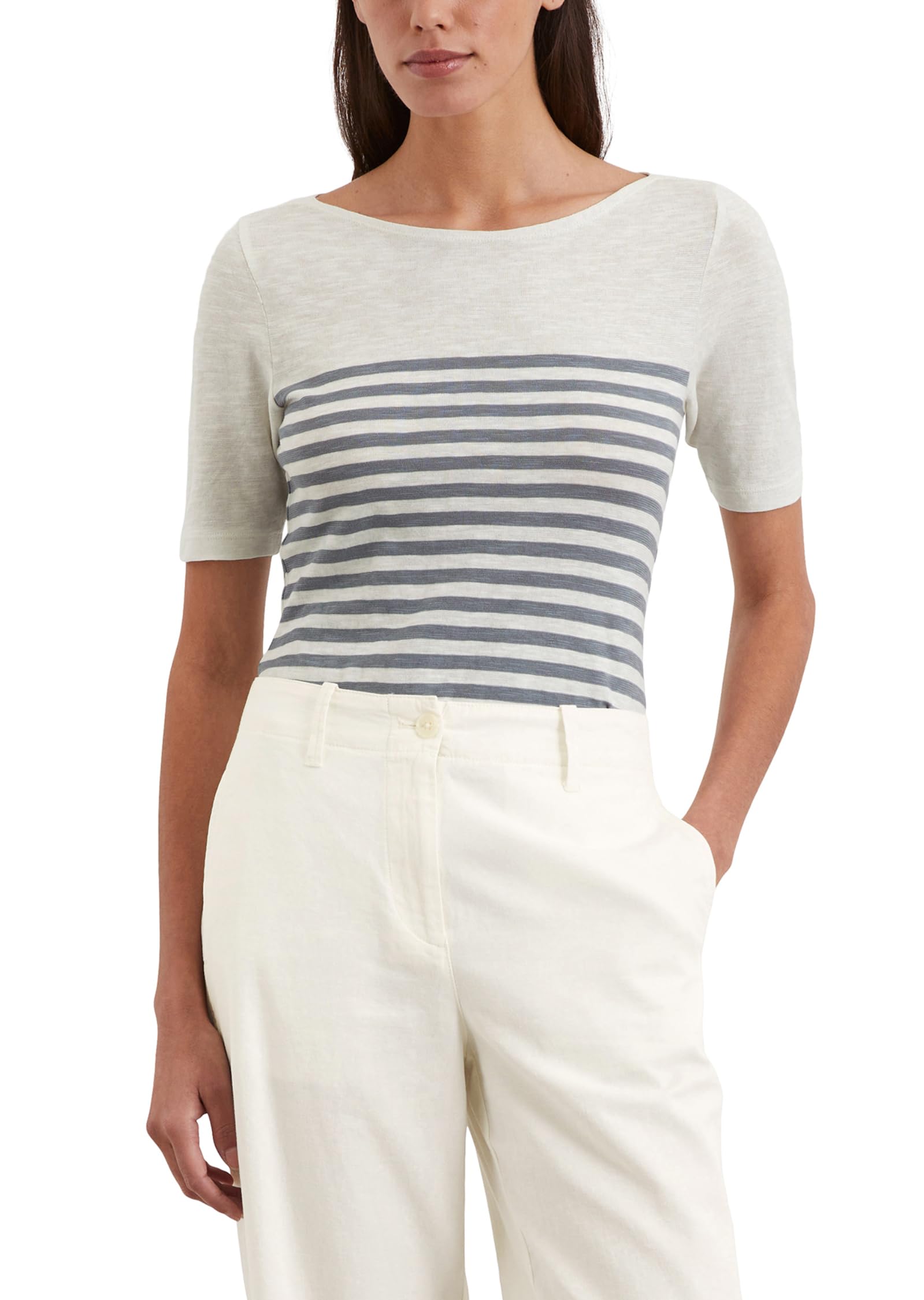 Marc OߴPolo Women's Organic Cotton Striped T-shirt, Multicolor (Multi), XL