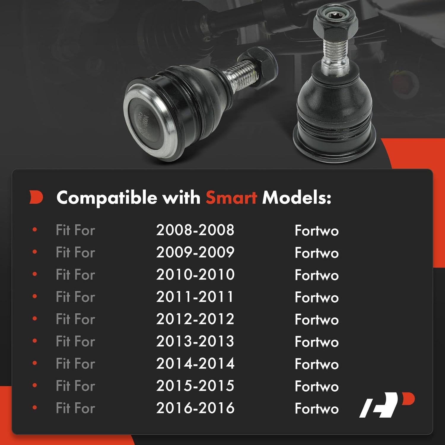 A-Premium 2 x Front Ball Joints, Compatible with Smart Fortwo 2008-2016