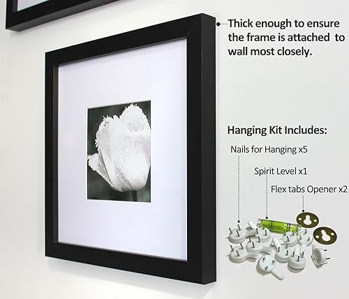 Vista 132 de Yaetm Portarretratos de 12 x 12 pulgadas con paspartú para fotos de 8 x 8 pulgadas, juego de 9 marcos cuadrados de 12 x 12 pulgadas, marco blanco