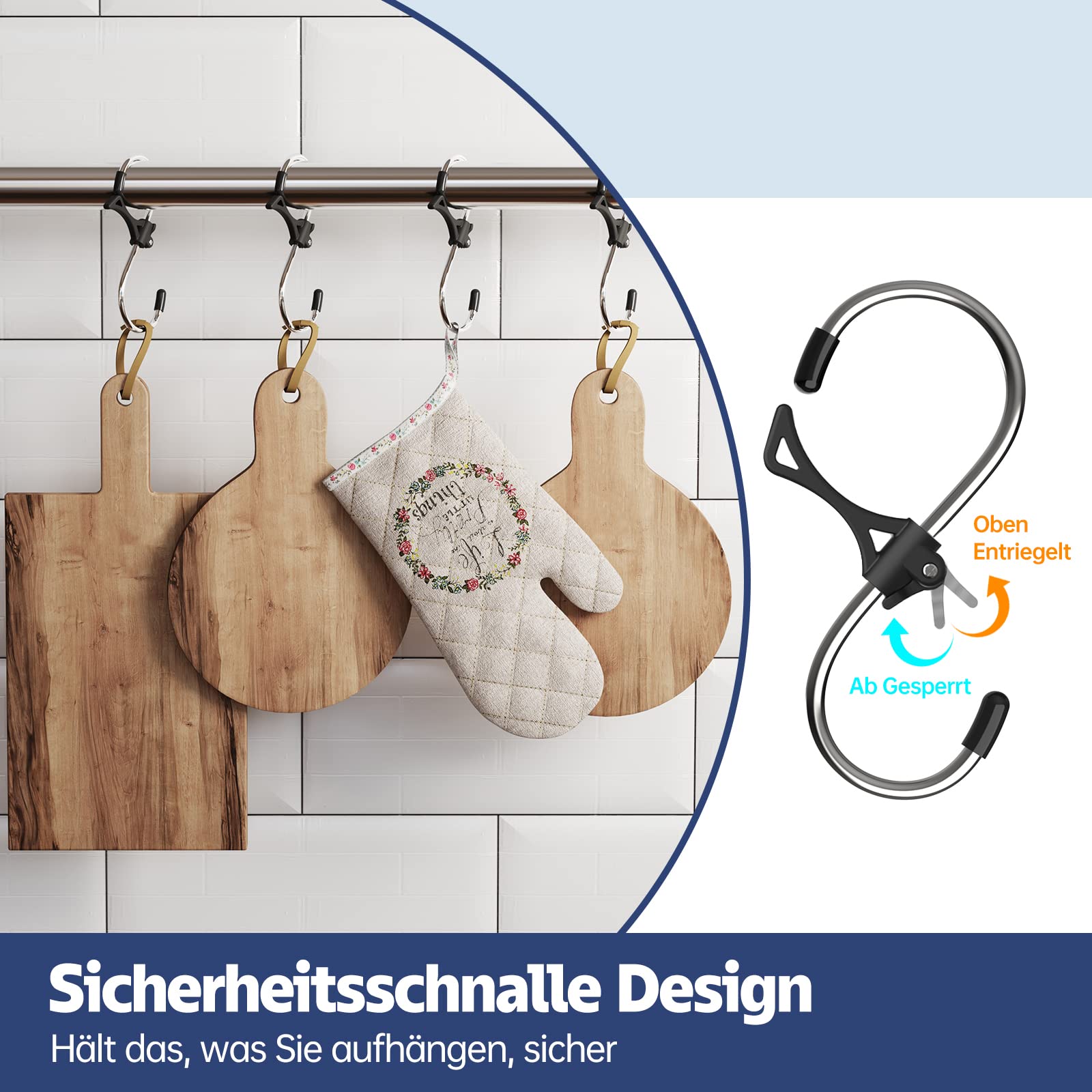 10 GANCI AD S APERTI IN METALLO ACCIAIO PORTATUTTO APPENDI TUTTO APPENDINI 4-5-6 MM (4 MM - Foto 4