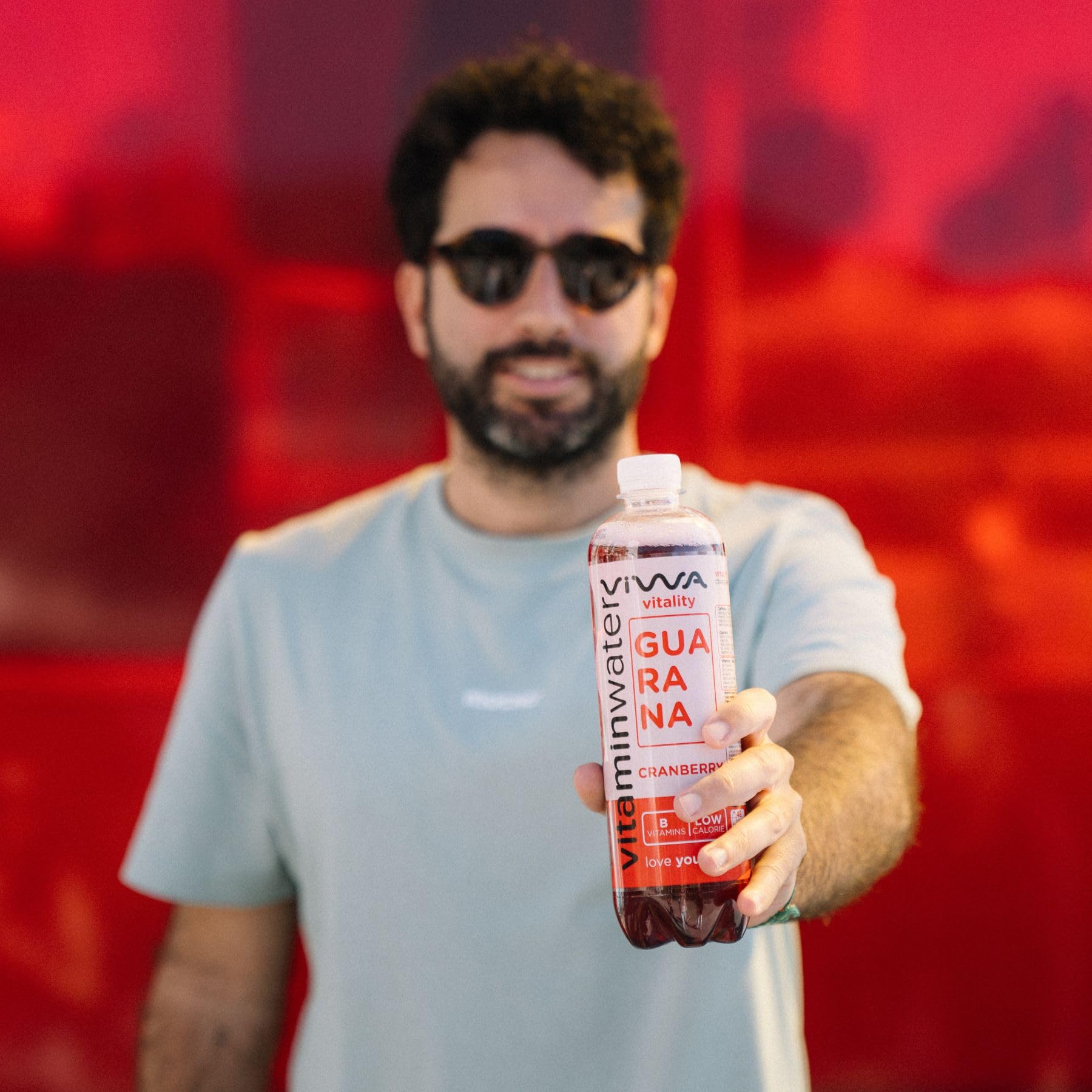 VIWA VITAMIN WATER Bebida Refrescante con Magnesio, Zinc, Sodio y Vitamina B. Sabor Frambuesa e Hibisco, 600ml, Pack de 12, Vitality