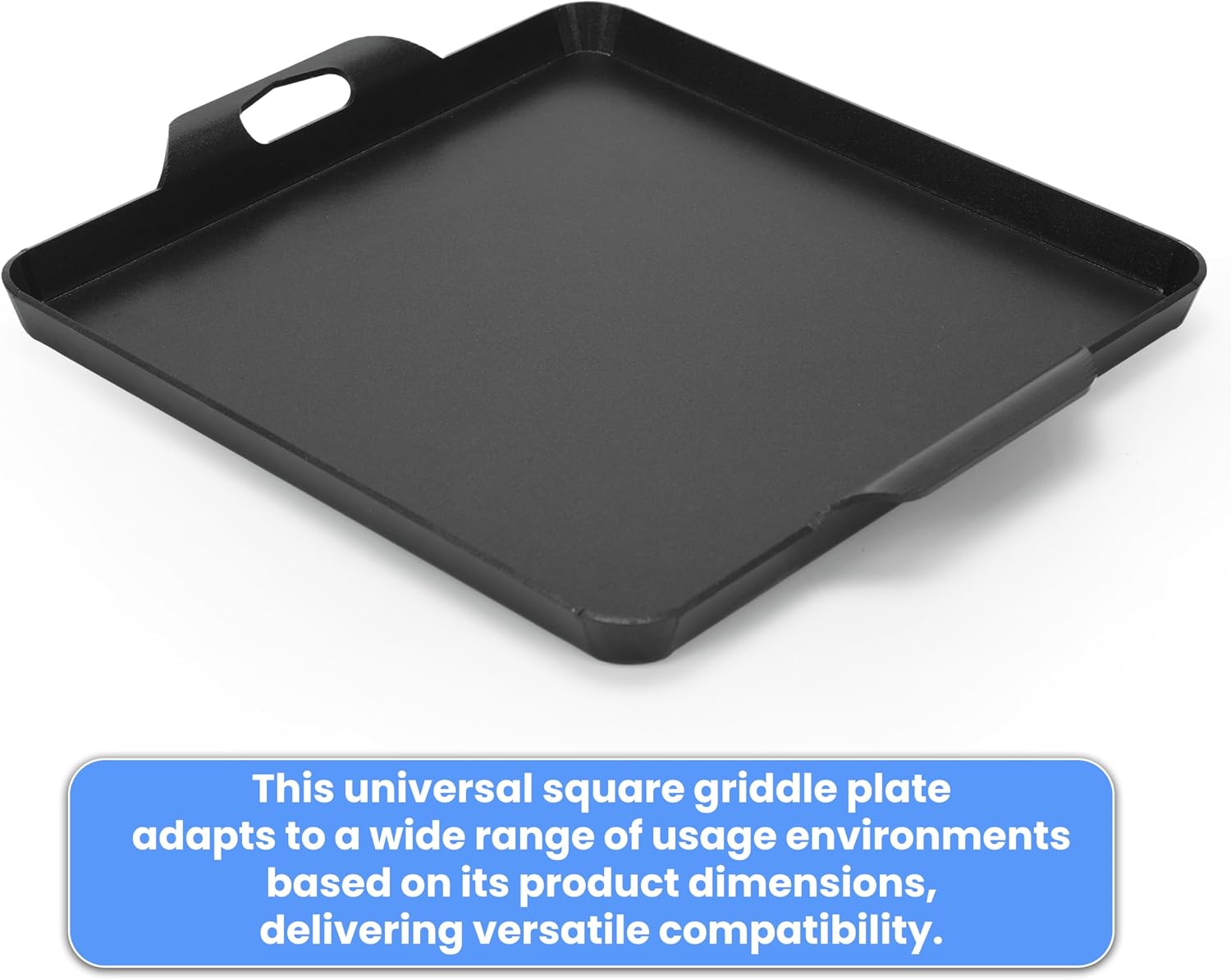 Cast Iron Square Griddle Pan, 13" x 11.5" Flat Top Griddle Plate, 11.5" Cooking Surface for Gas Stove, Camp Stove and Grill